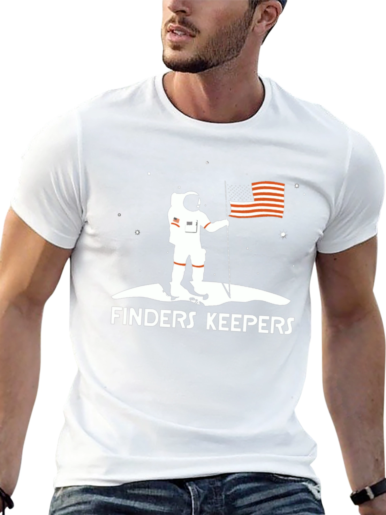 Finders Keepers Astronaut Flag Graphic T-Shirt