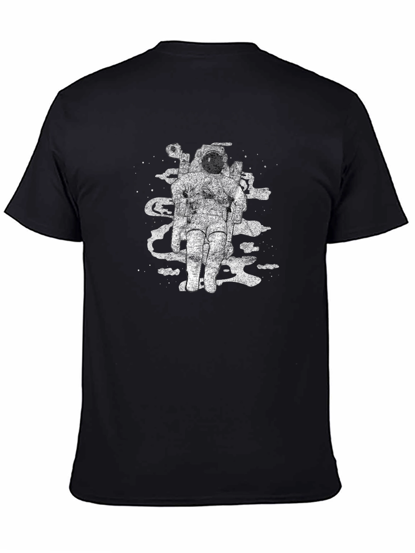 Astronaut Space Art Black T-Shirt