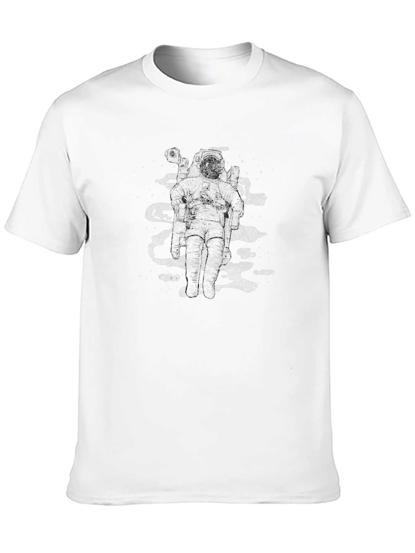 Astronaut Space Art Black T-Shirt