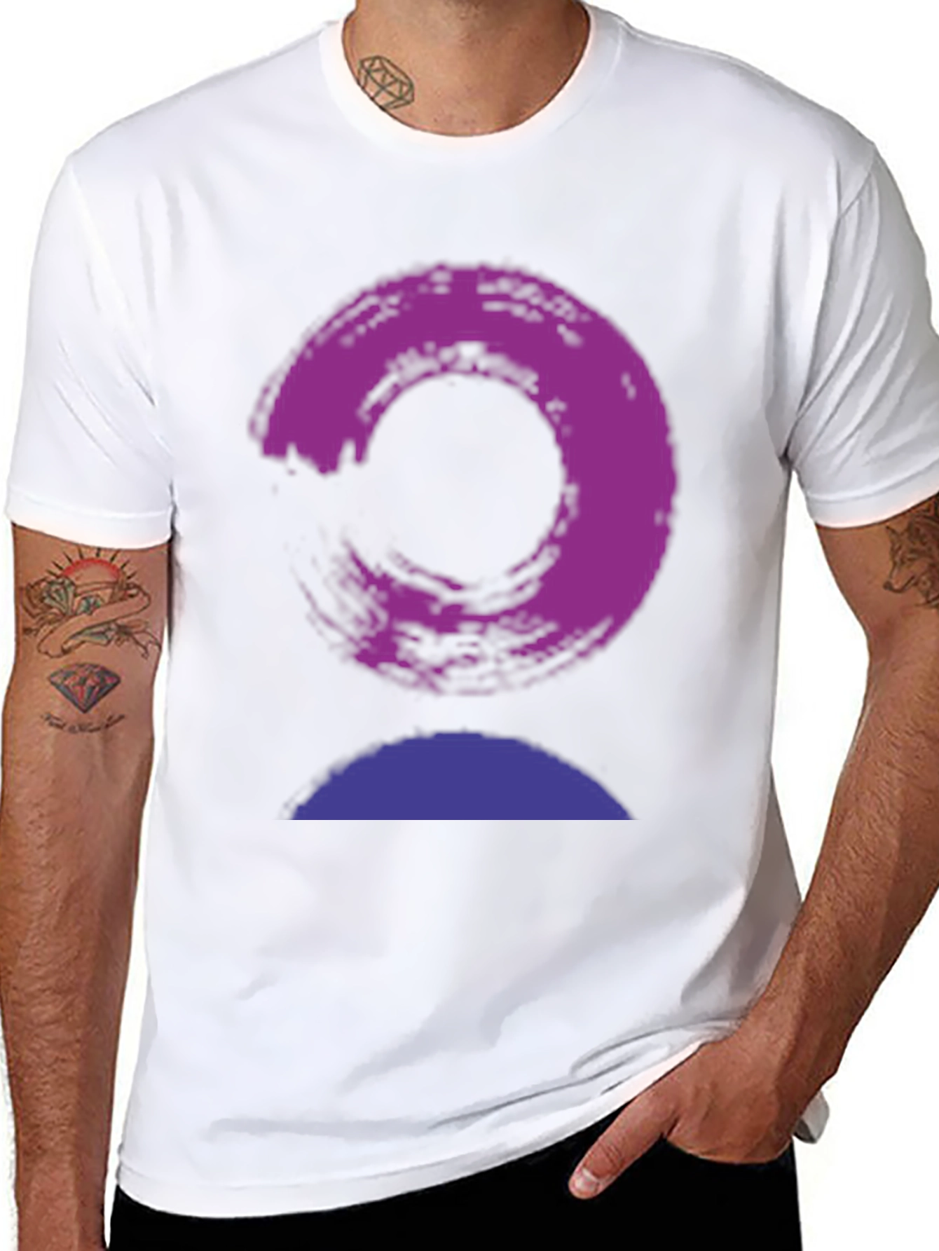 Abstract Circle Graphic Mens Black T-Shirt