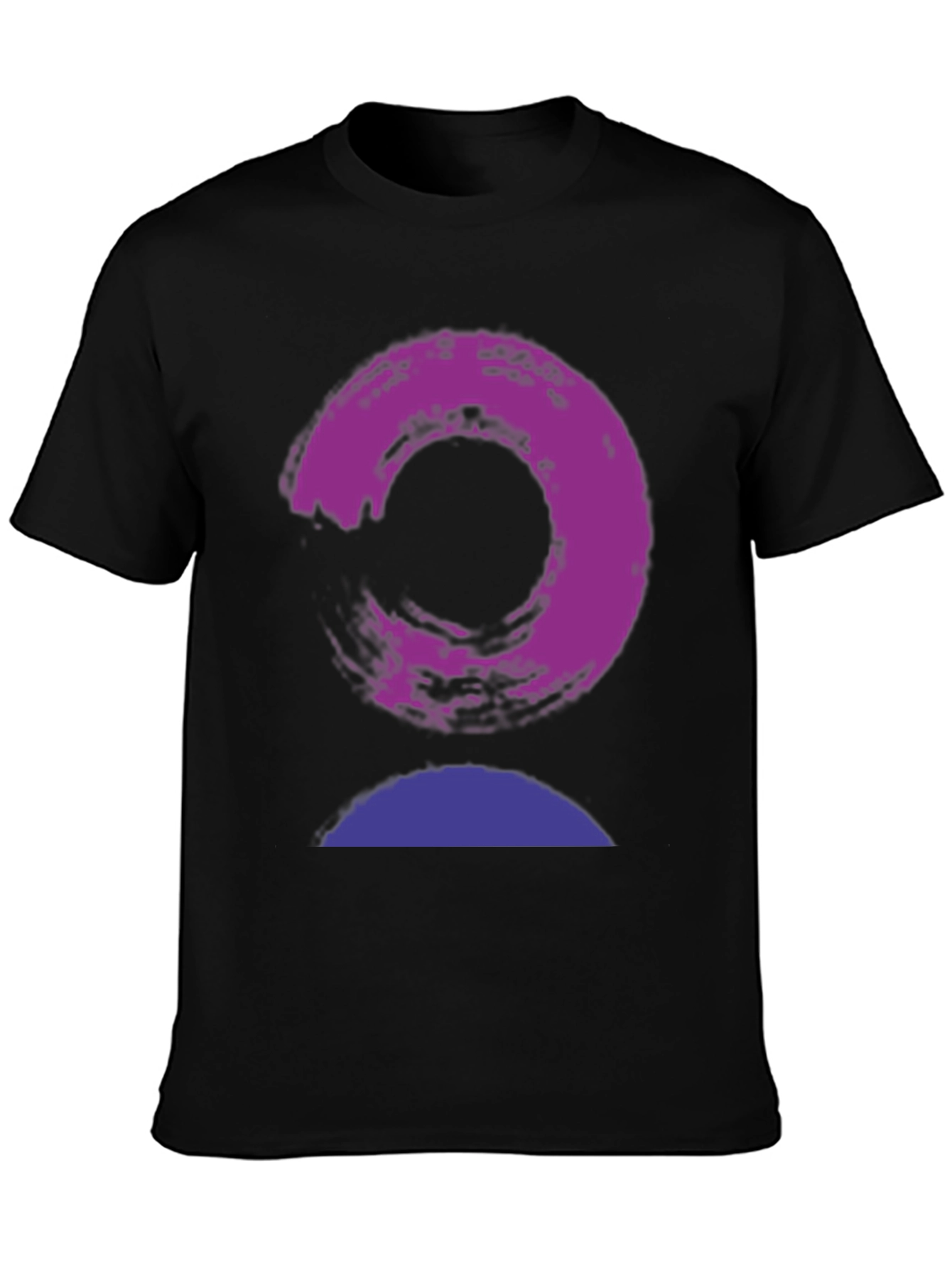 Abstract Circle Graphic Mens Black T-Shirt