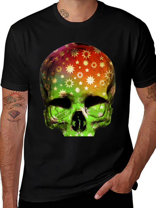 Colorful Skull Graphic Tee - Modern Mens T-Shirt