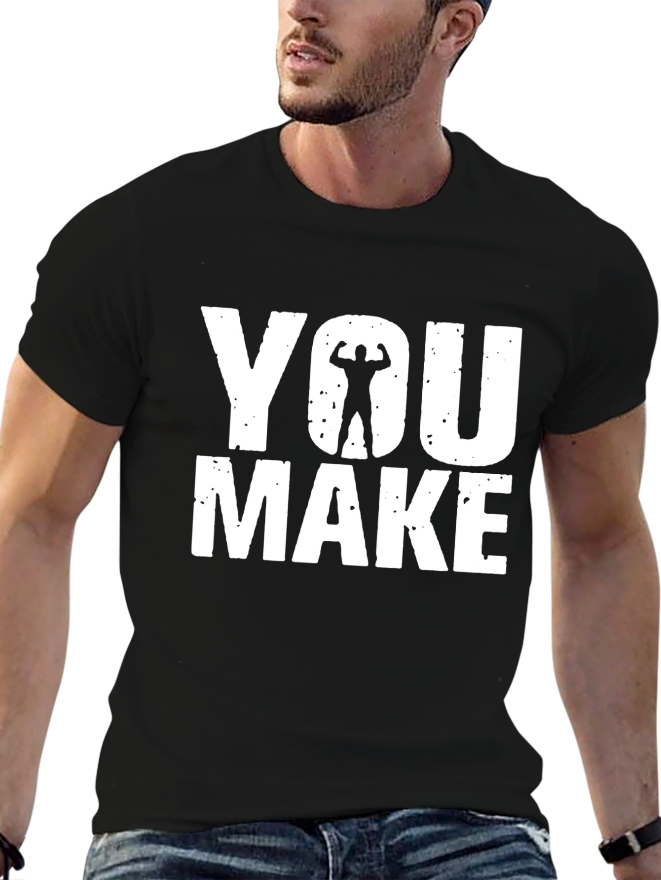 You Make Graphic Print Crew Neck T-Shirt