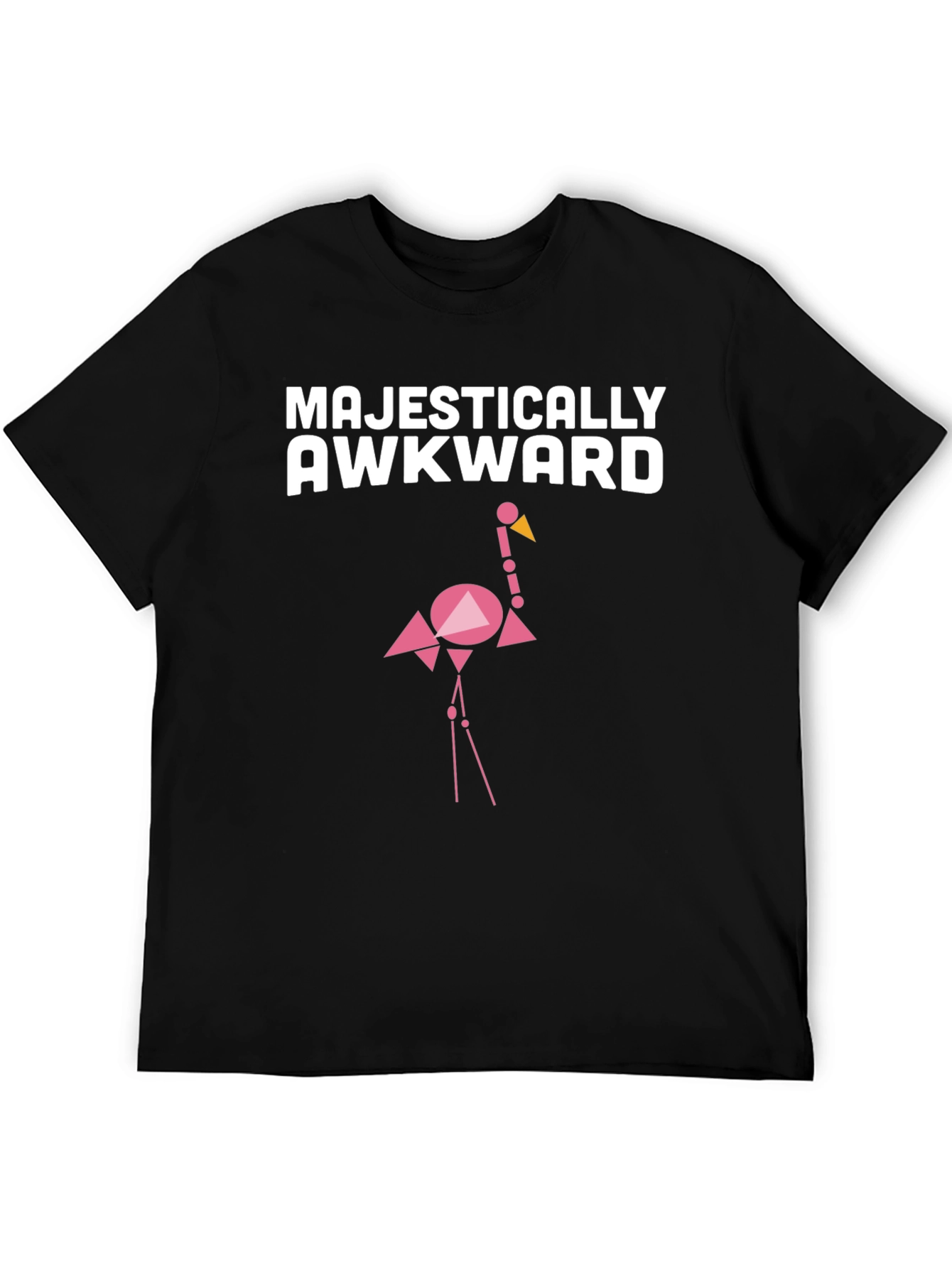 Majestically Awkward Graphic Tee - Geometric Flamingo Design