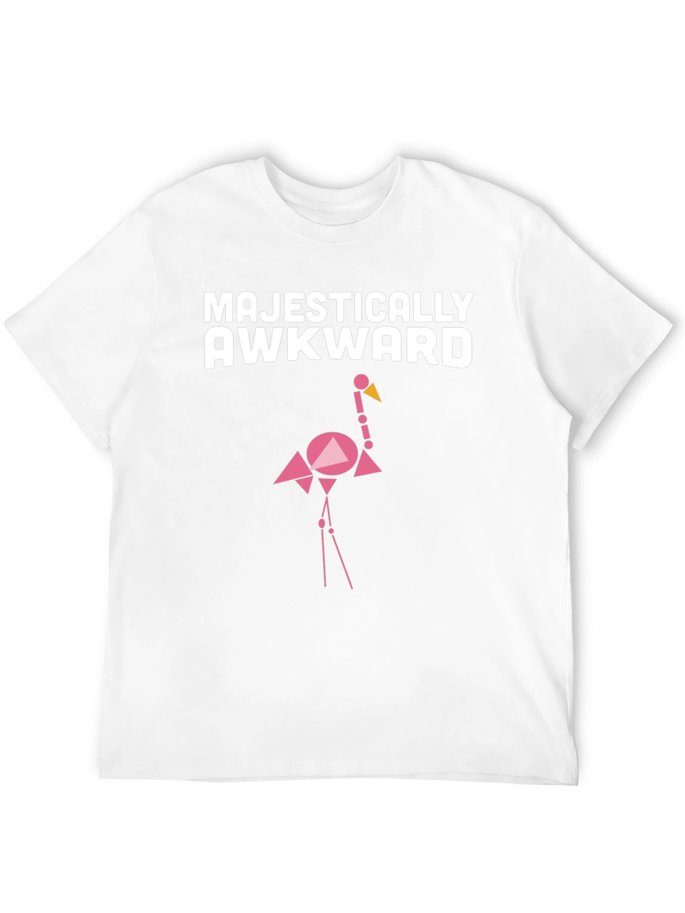 Majestically Awkward Graphic Tee - Geometric Flamingo Design