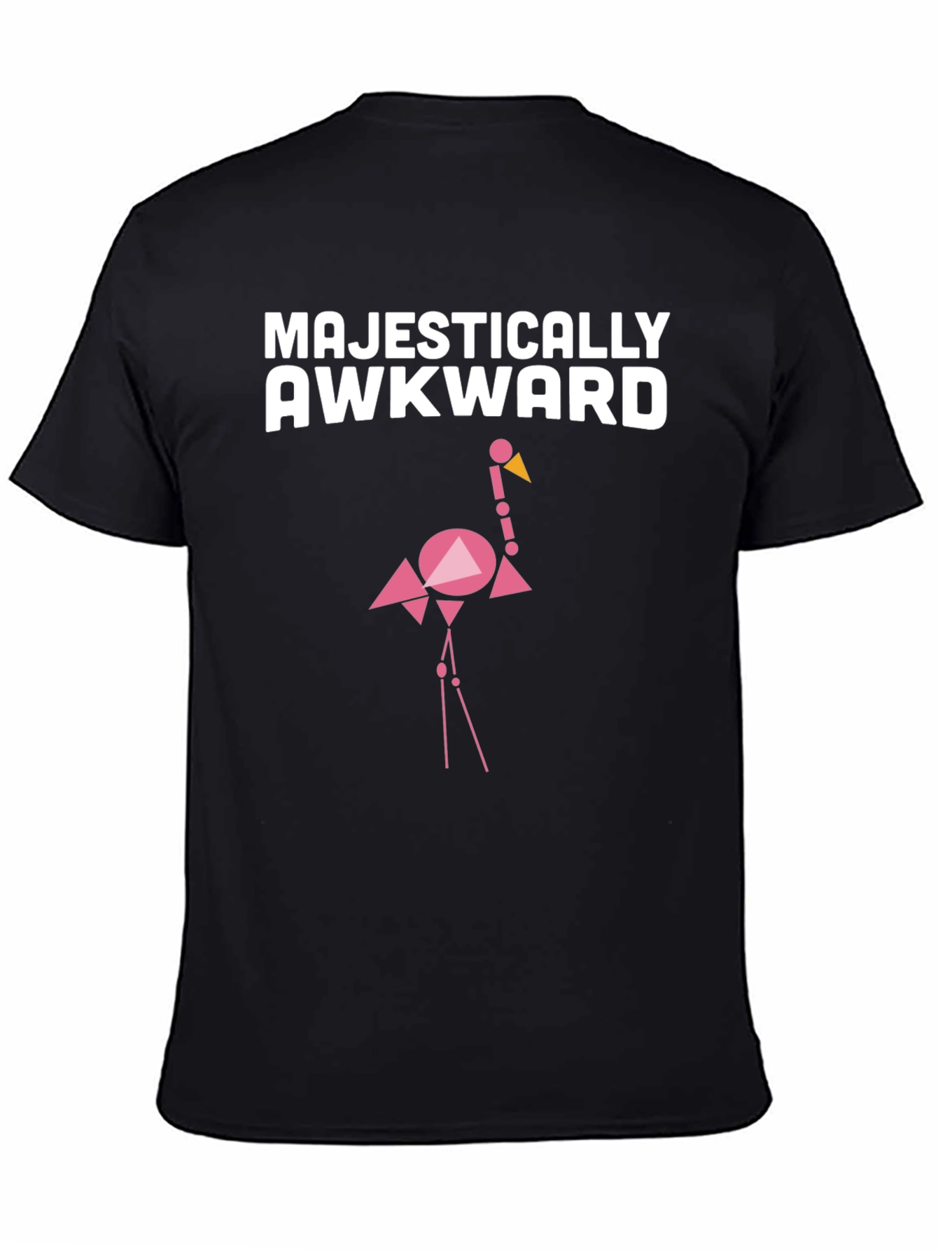 Majestically Awkward Graphic Tee - Geometric Flamingo Design