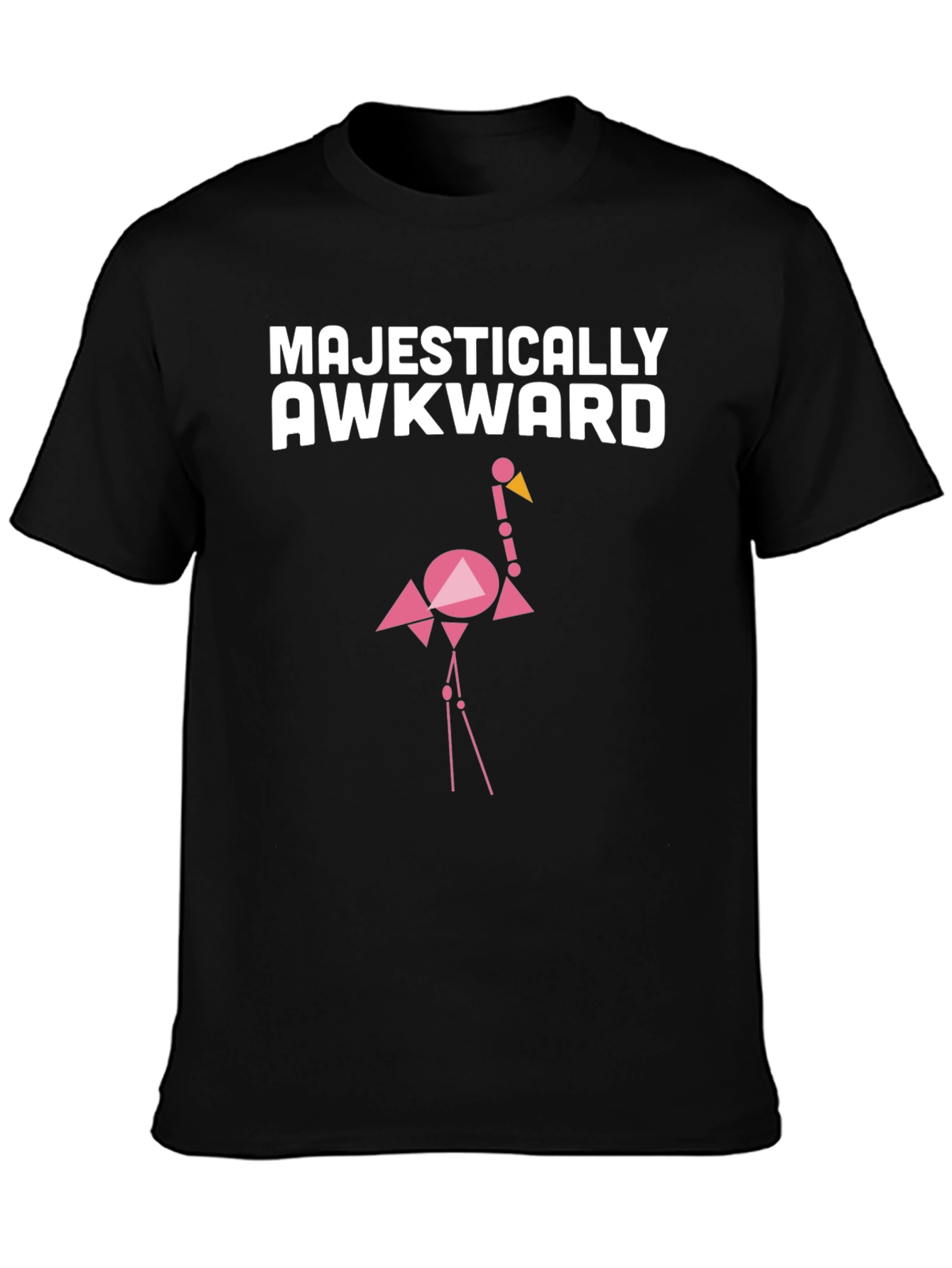Majestically Awkward Graphic Tee - Geometric Flamingo Design