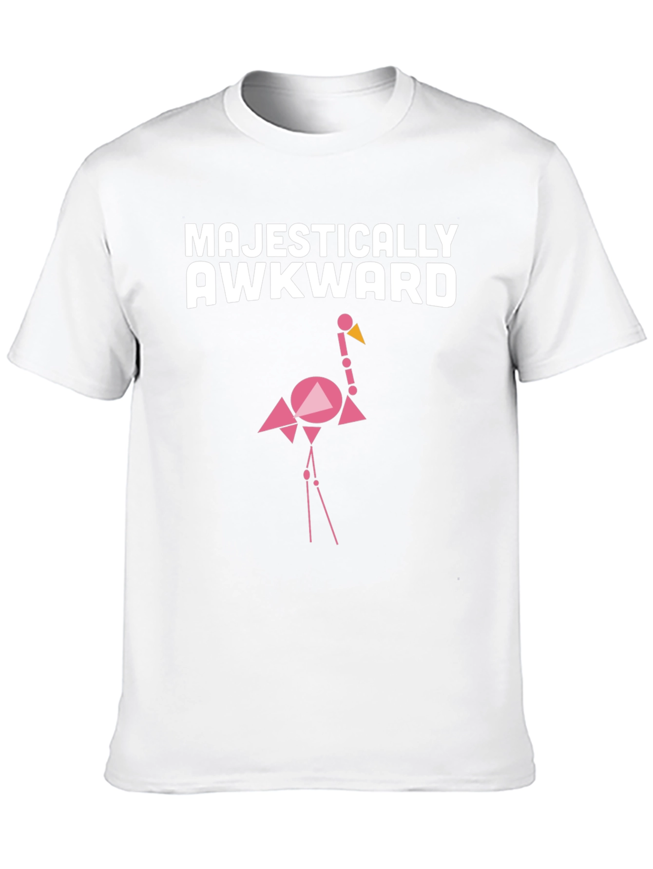 Majestically Awkward Graphic Tee - Geometric Flamingo Design