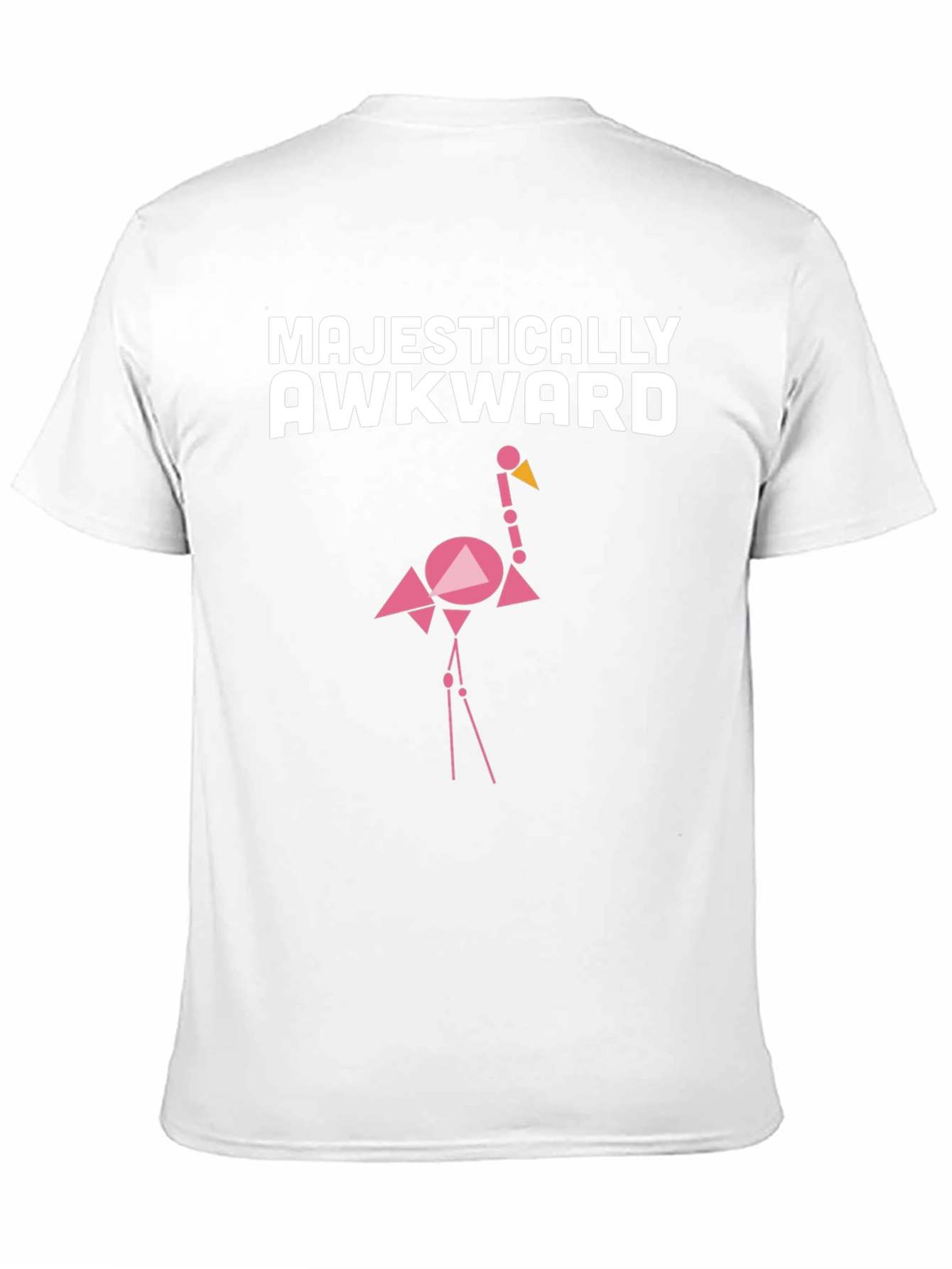 Majestically Awkward Graphic Tee - Geometric Flamingo Design