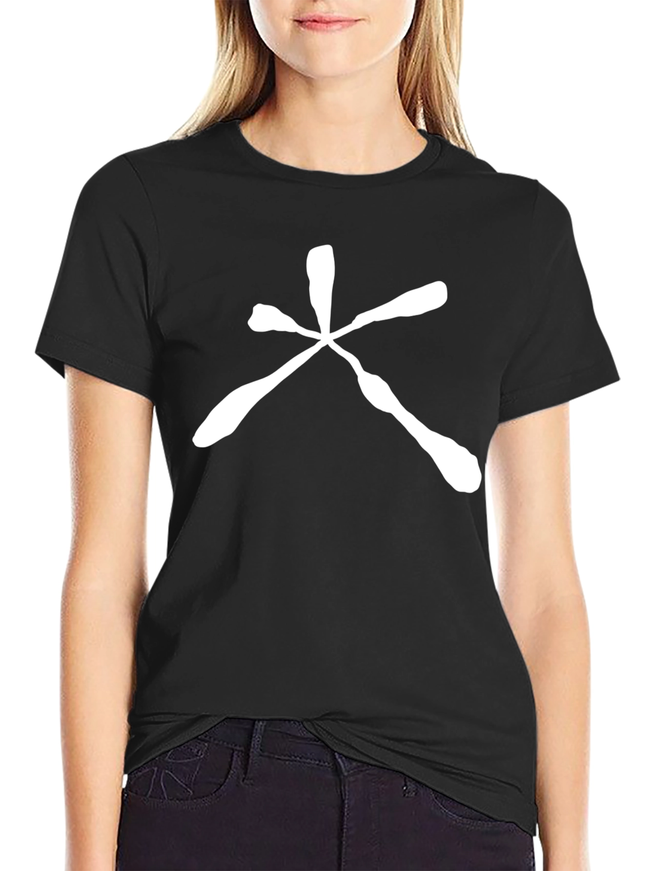 Black T-Shirt with White Chinese Character