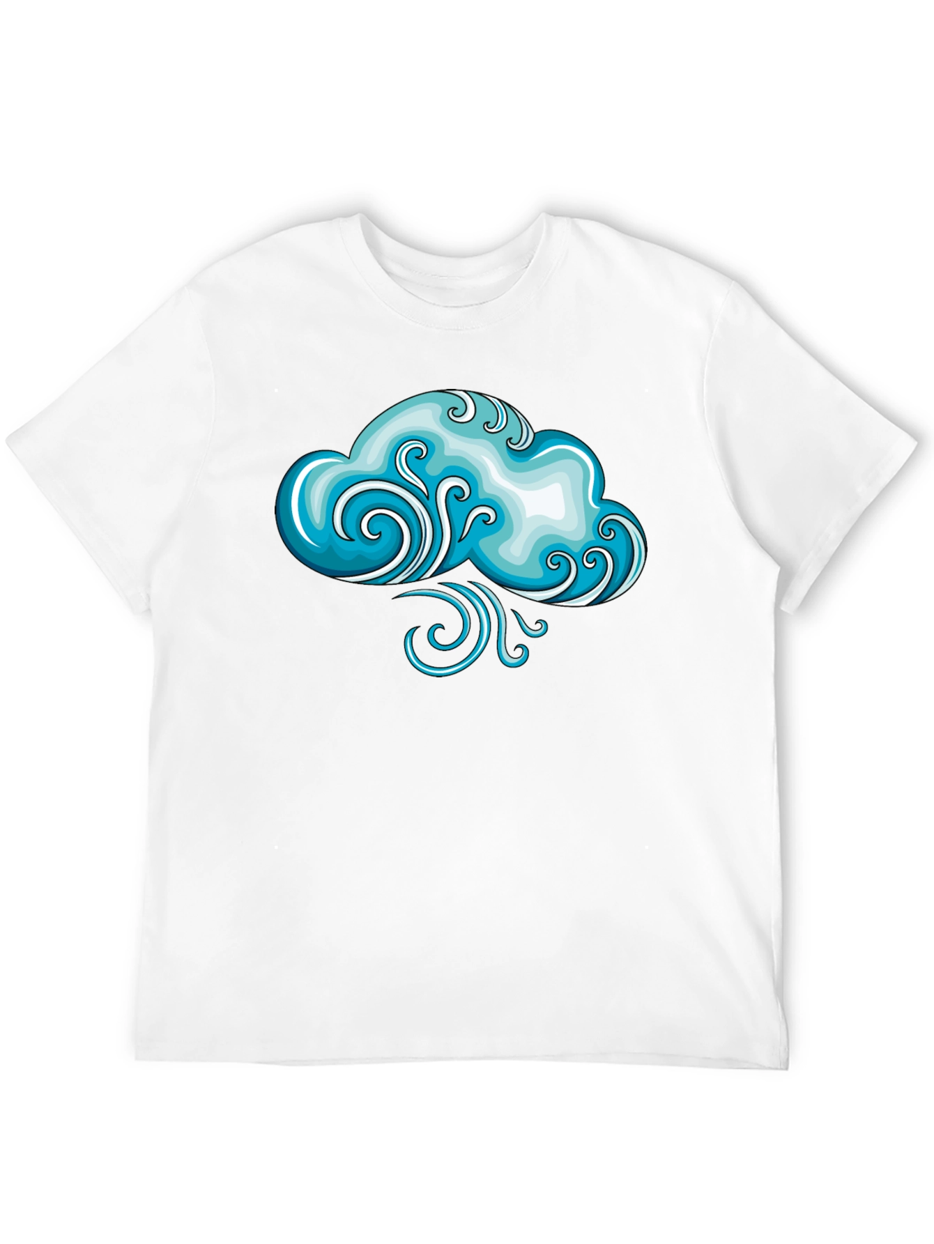 Whimsical Weather Cloud Graphic Tee - Black