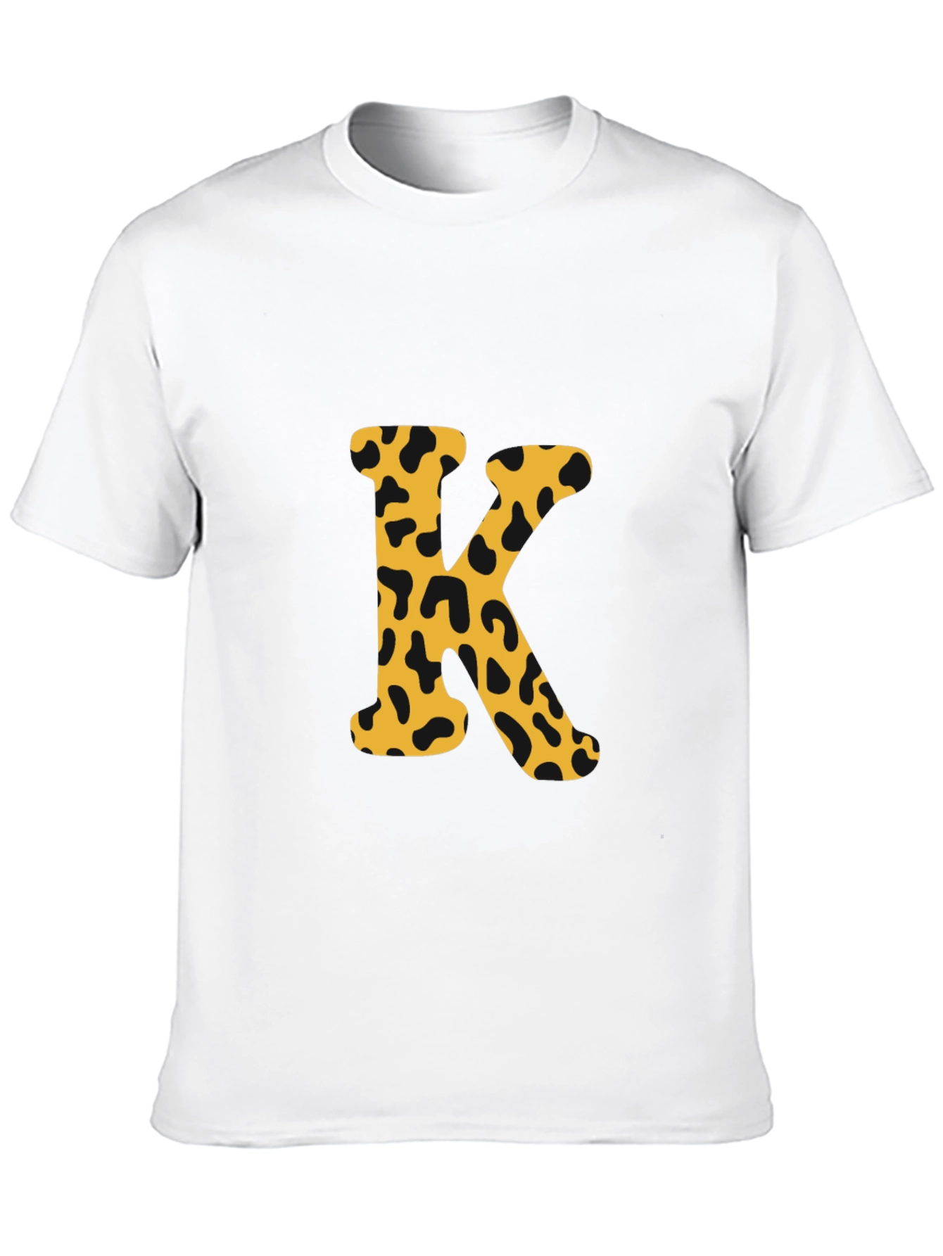 Leopard Print K Black T-Shirt