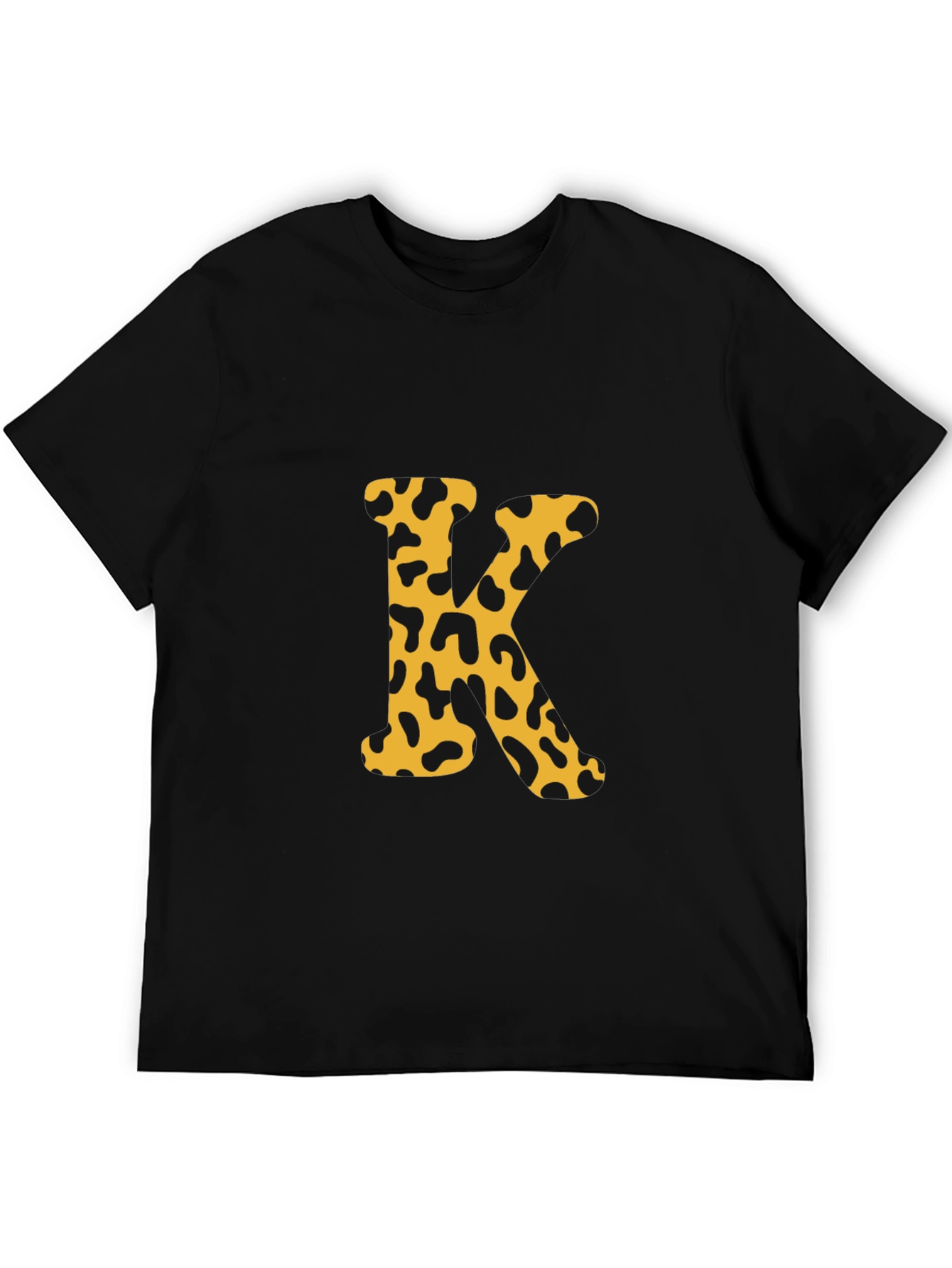 Leopard Print K Black T-Shirt