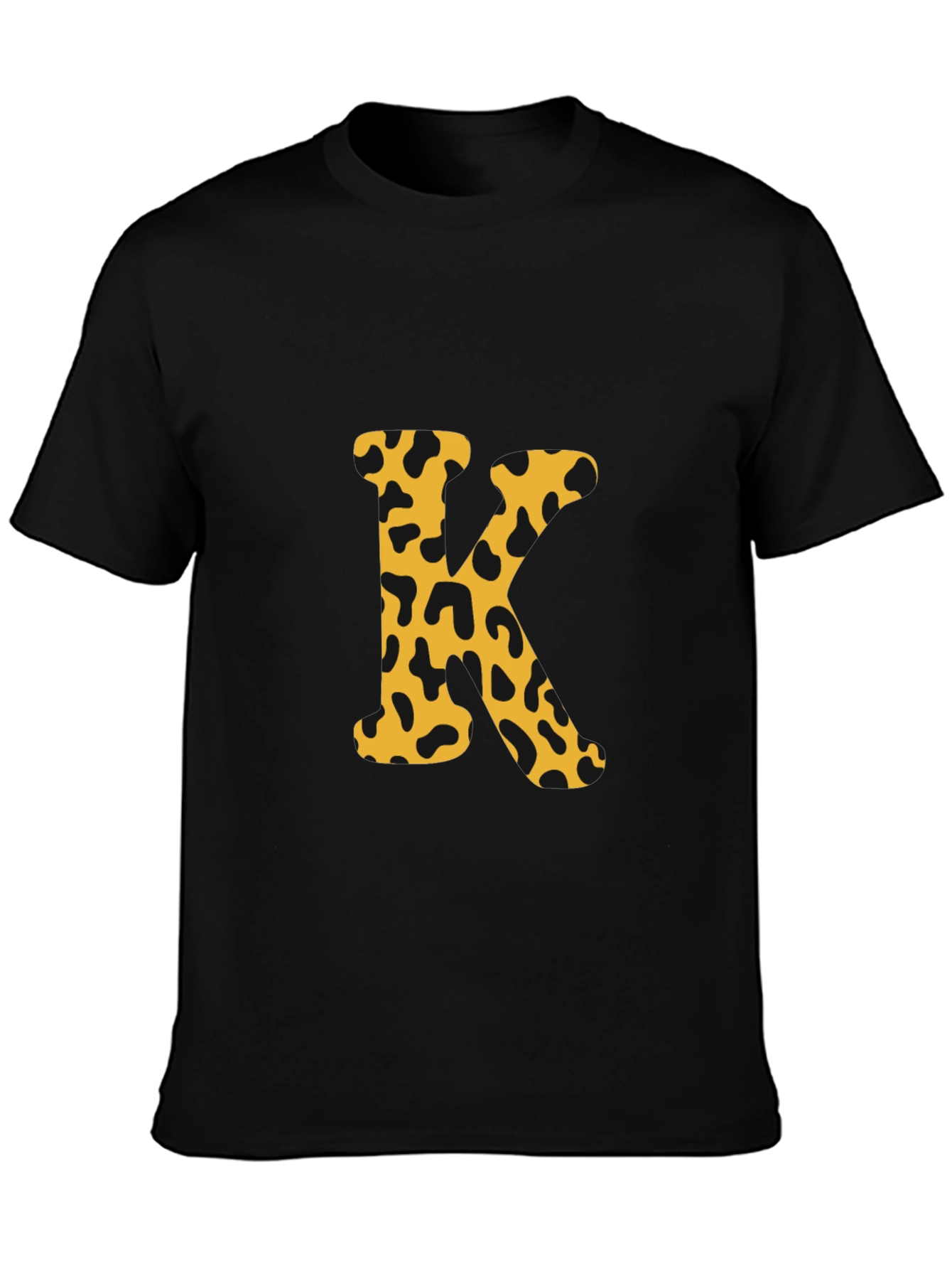 Leopard Print K Black T-Shirt