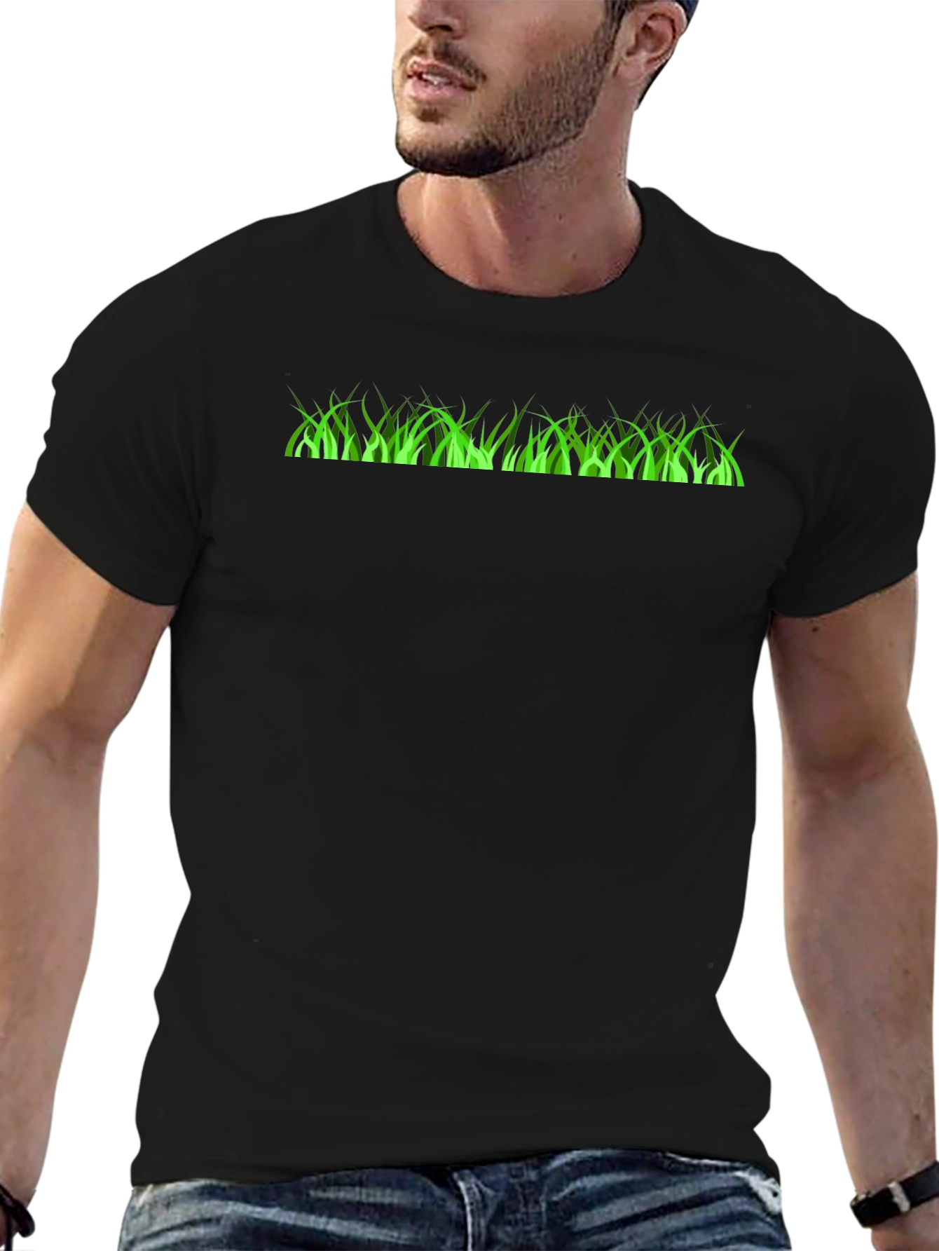 Grass Graphic Black T-Shirt