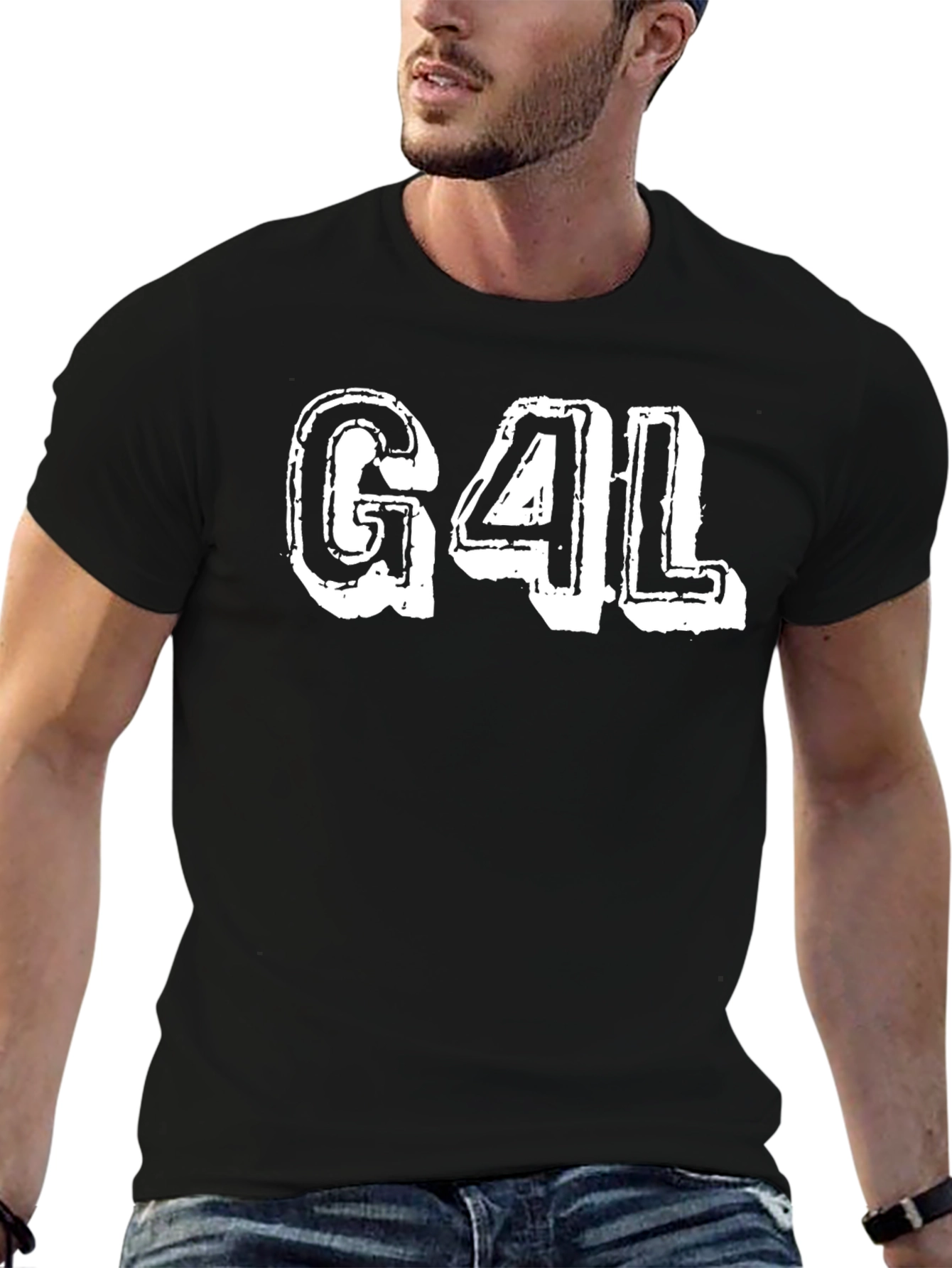 G4L Graphic T-Shirt - Black Cotton Tee