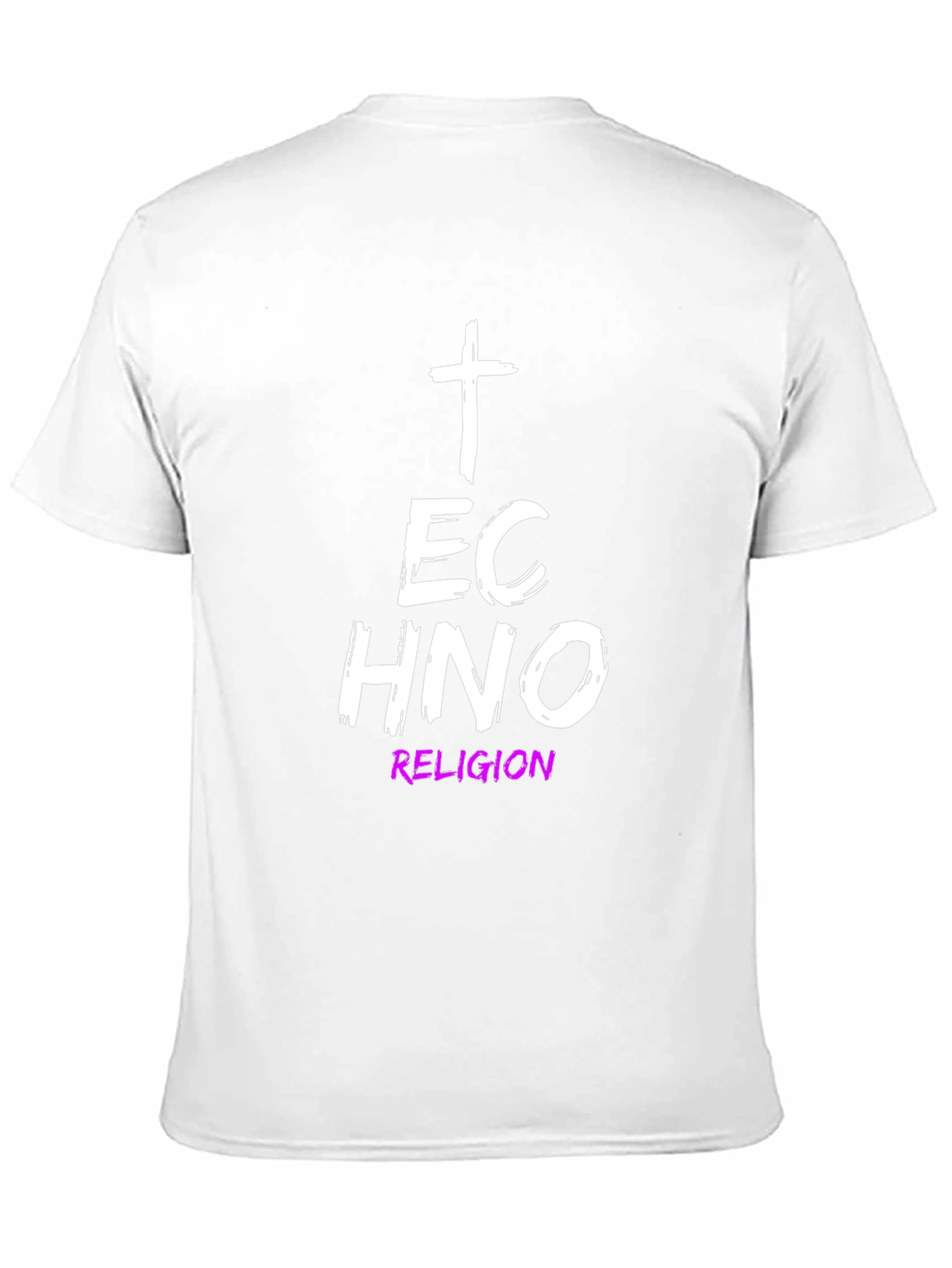 Techno Religion Graphic Tee - Black Cotton T-Shirt