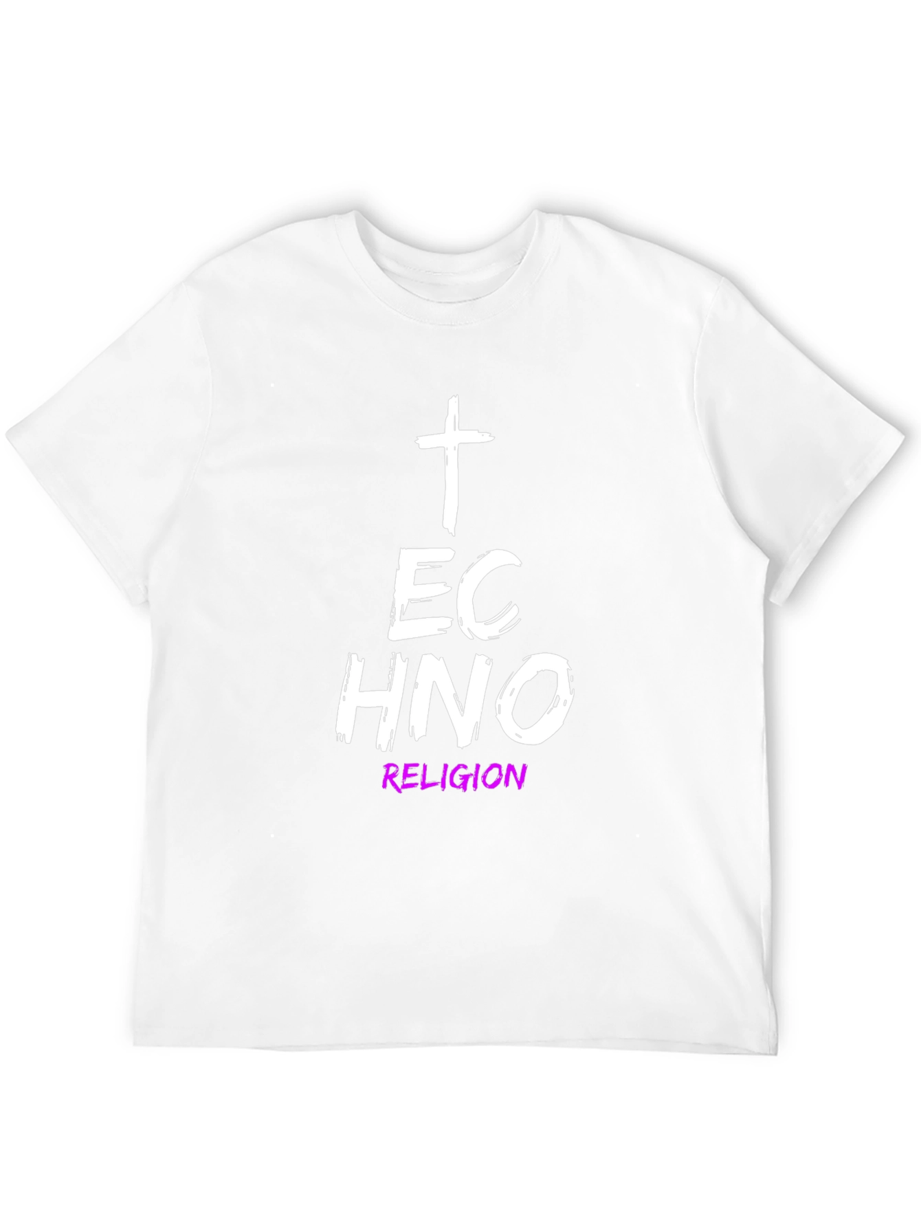 Techno Religion Graphic Tee - Black Cotton T-Shirt