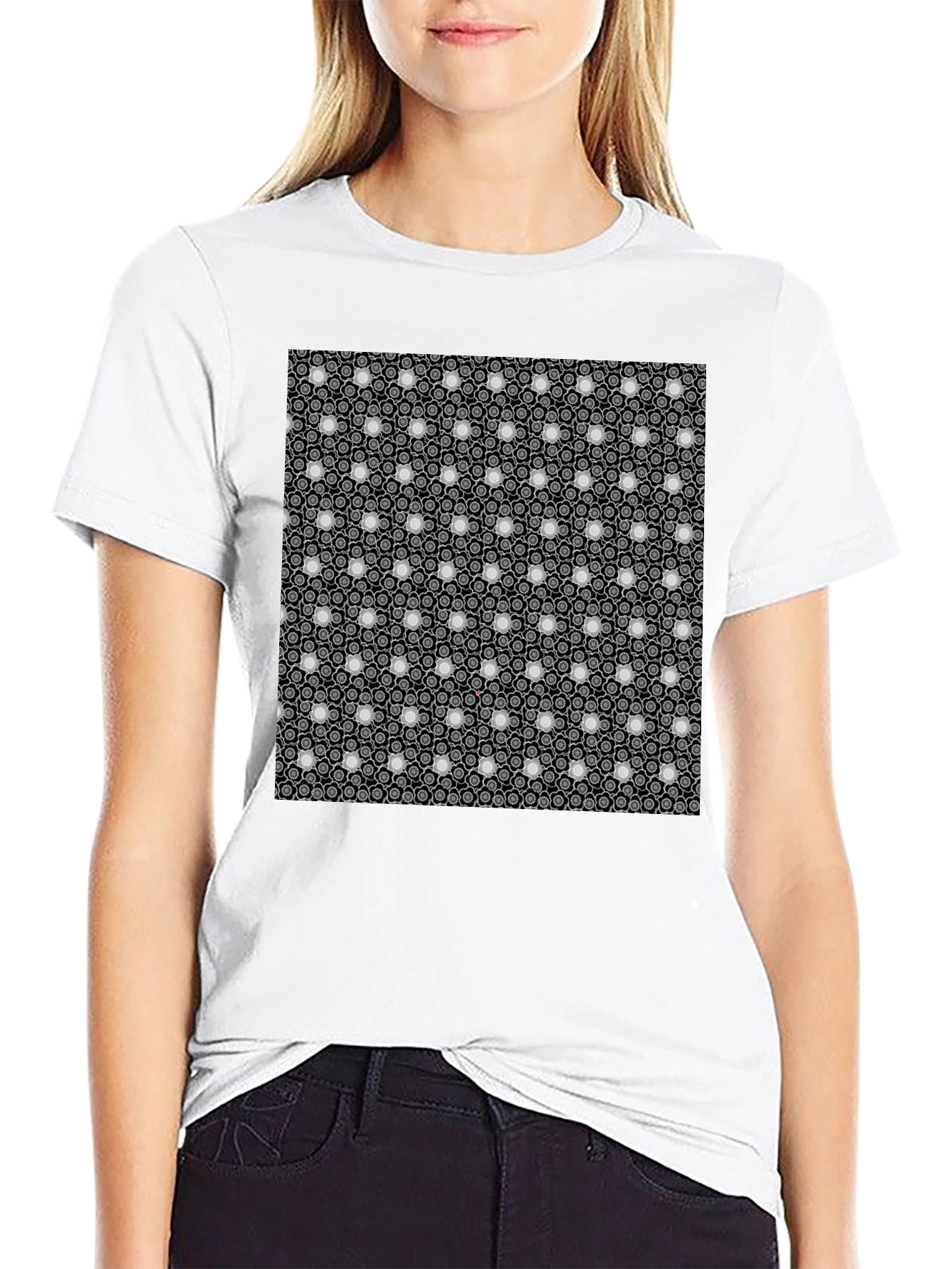 Patterned Black T-Shirt - Unique Design