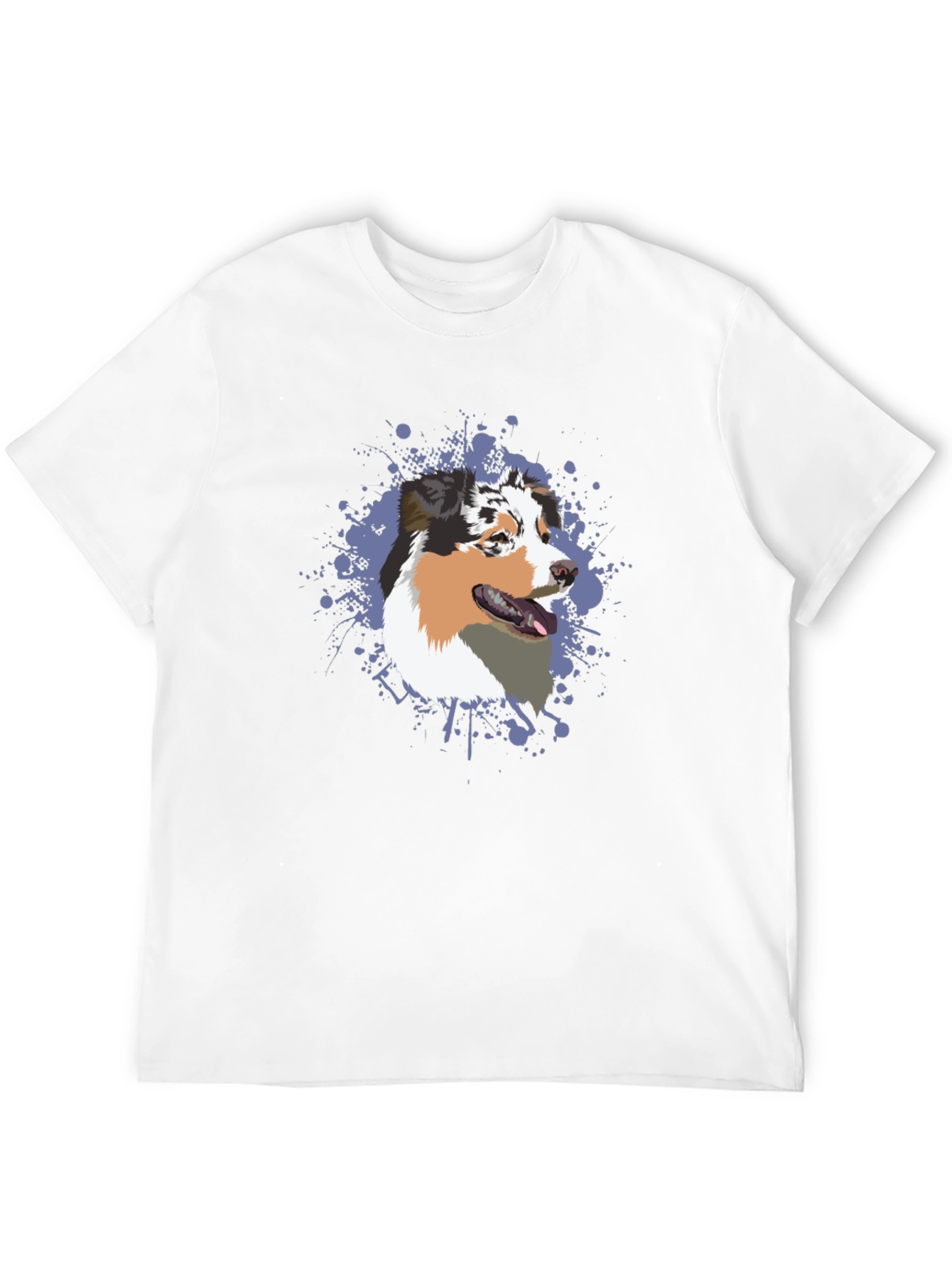 Dog Lovers Tee: Australian Shepherd Splash Design