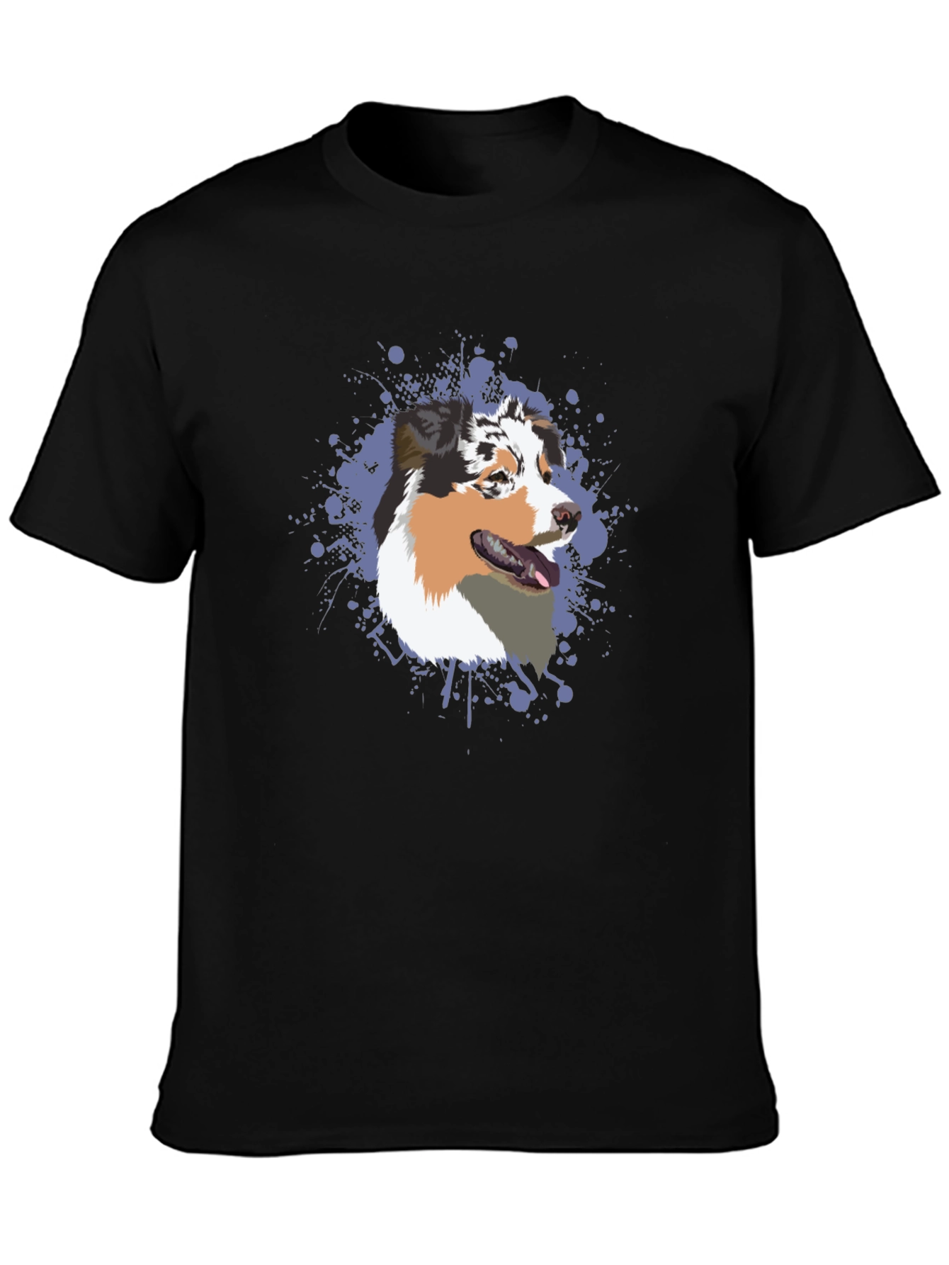 Dog Lovers Tee: Australian Shepherd Splash Design