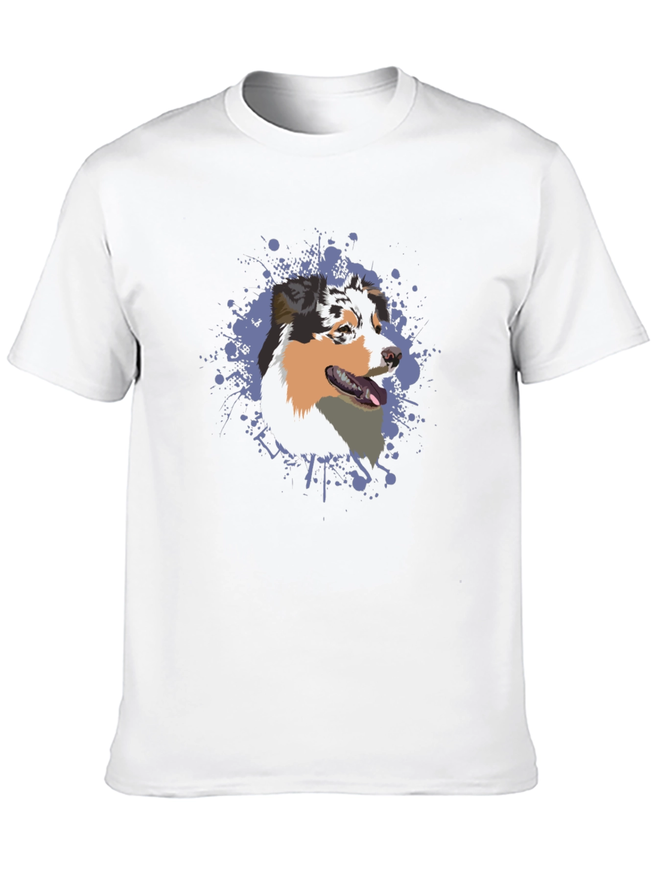 Dog Lovers Tee: Australian Shepherd Splash Design