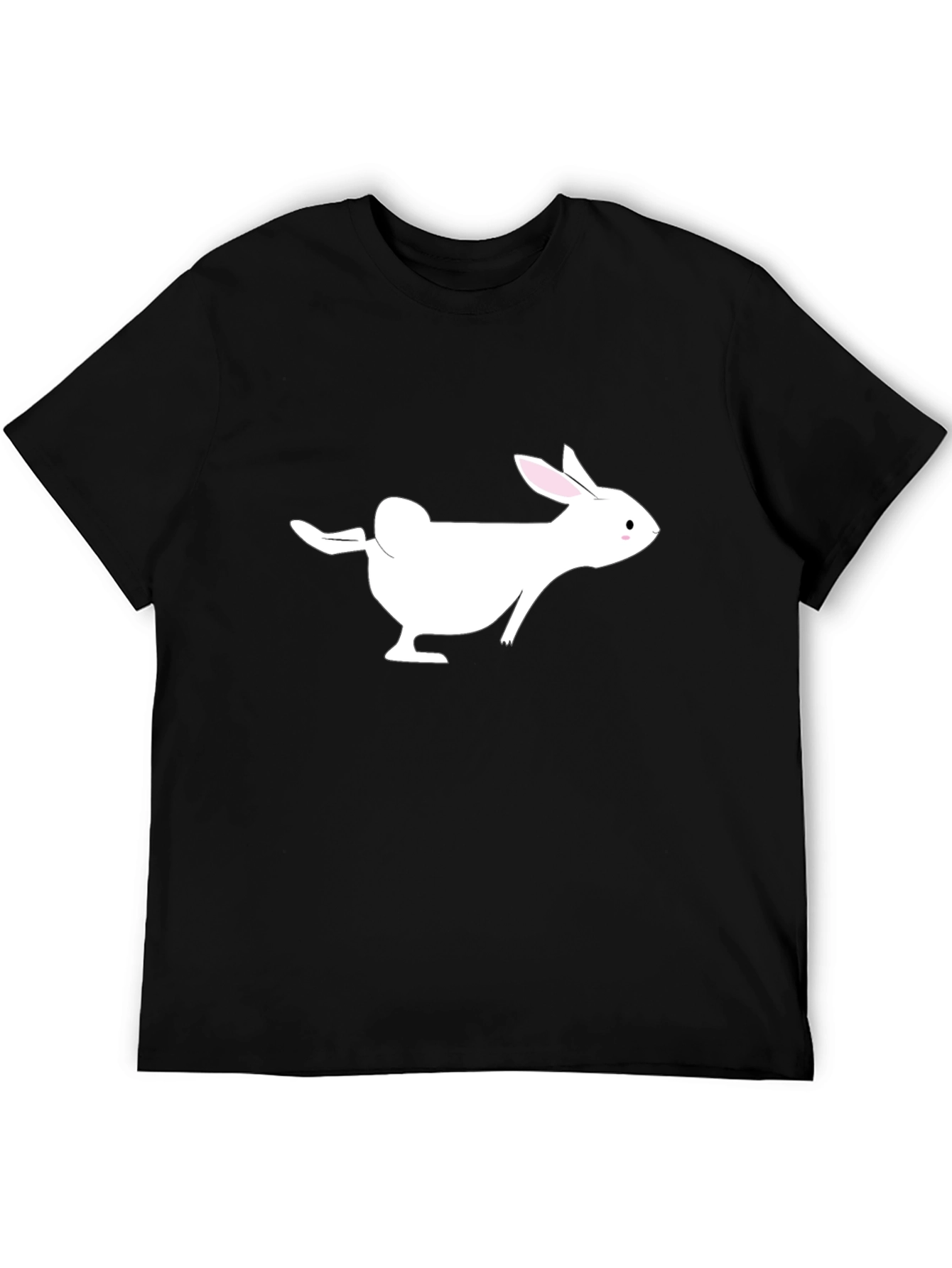 Funny Rabbit Graphic Black T-Shirt
