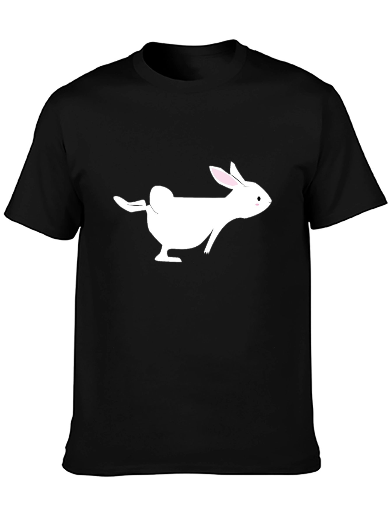 Funny Rabbit Graphic Black T-Shirt