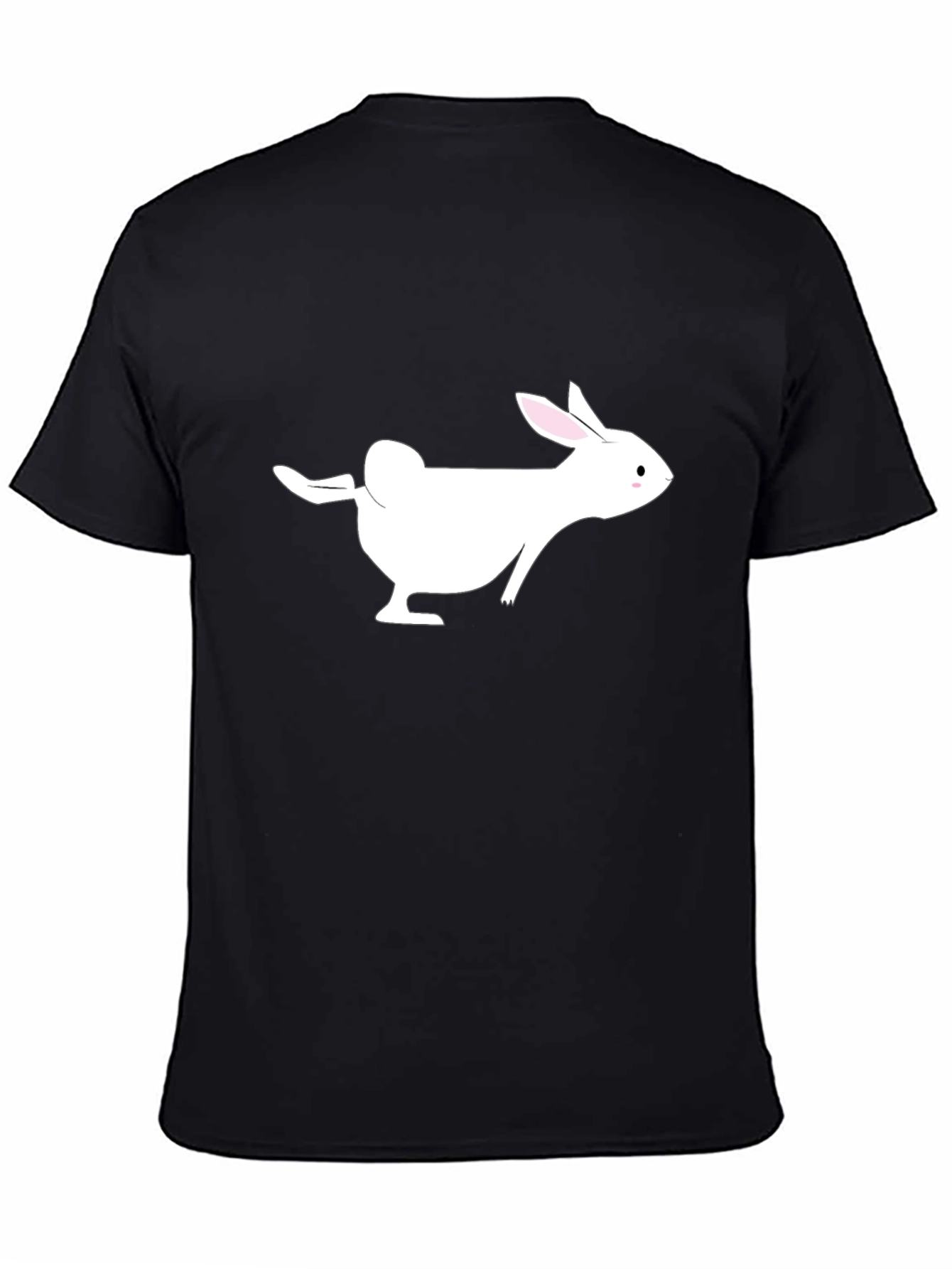 Funny Rabbit Graphic Black T-Shirt