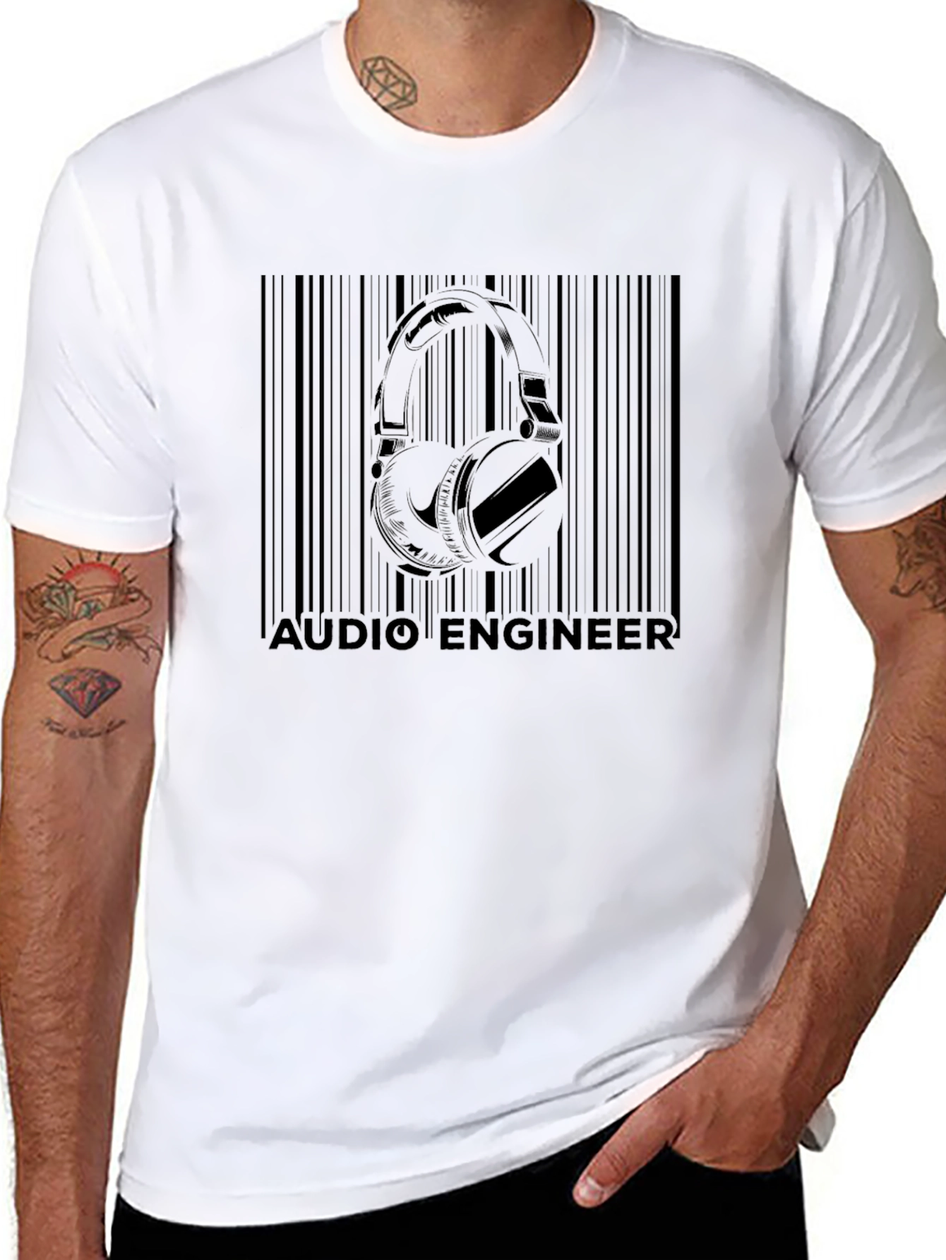 Audio Engineer Barcode T-Shirt - Musician Gift