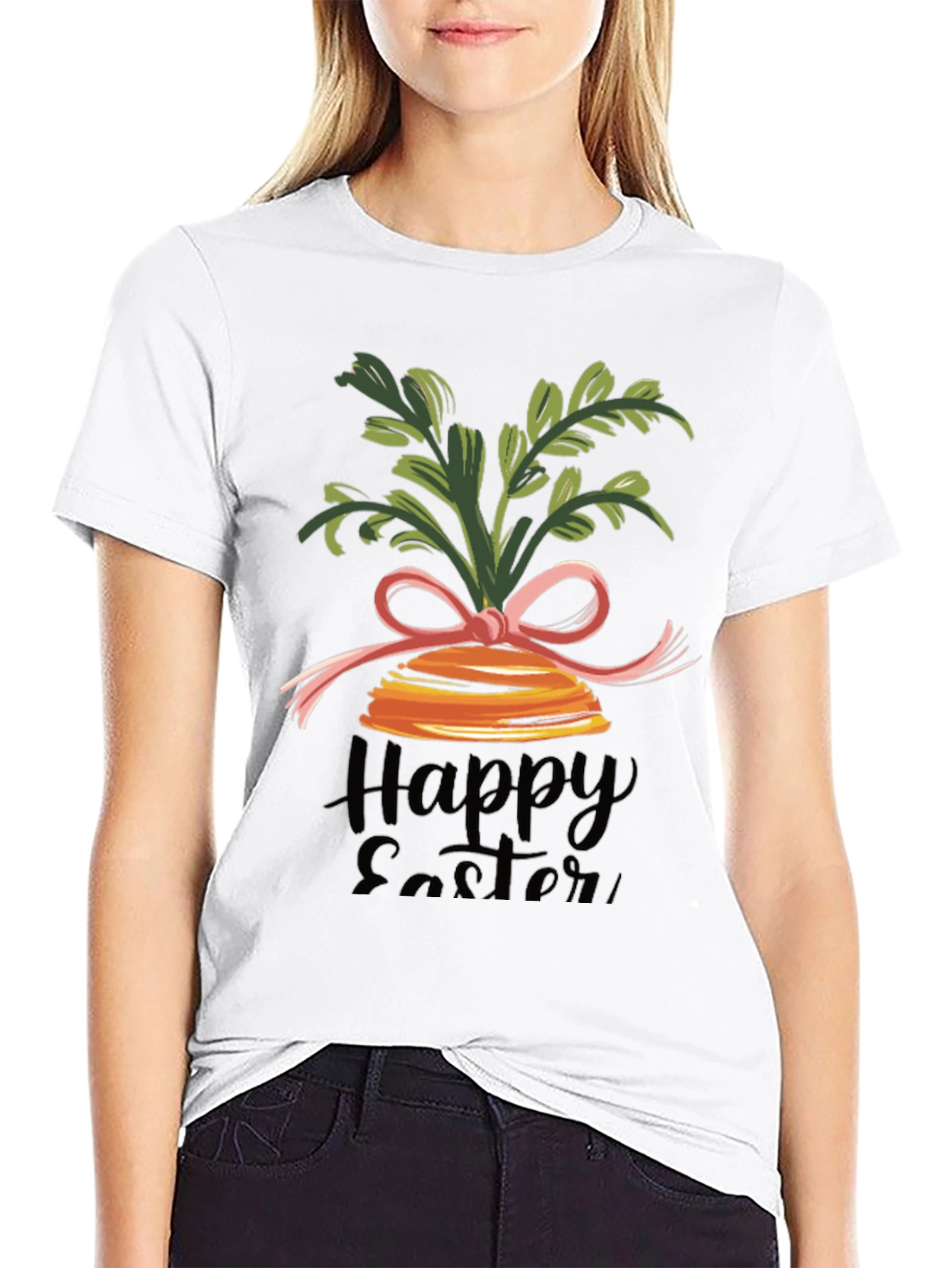 Happy Easter Carrot Bow T-Shirt