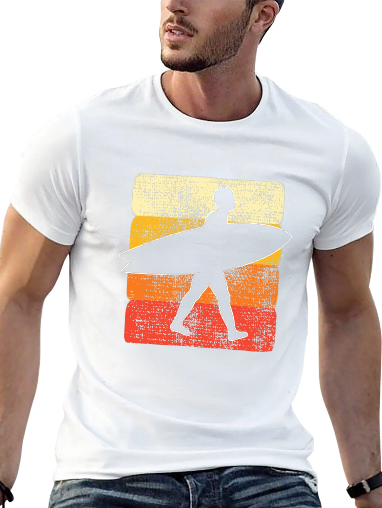 Retro Surfer Graphic Tee - Black