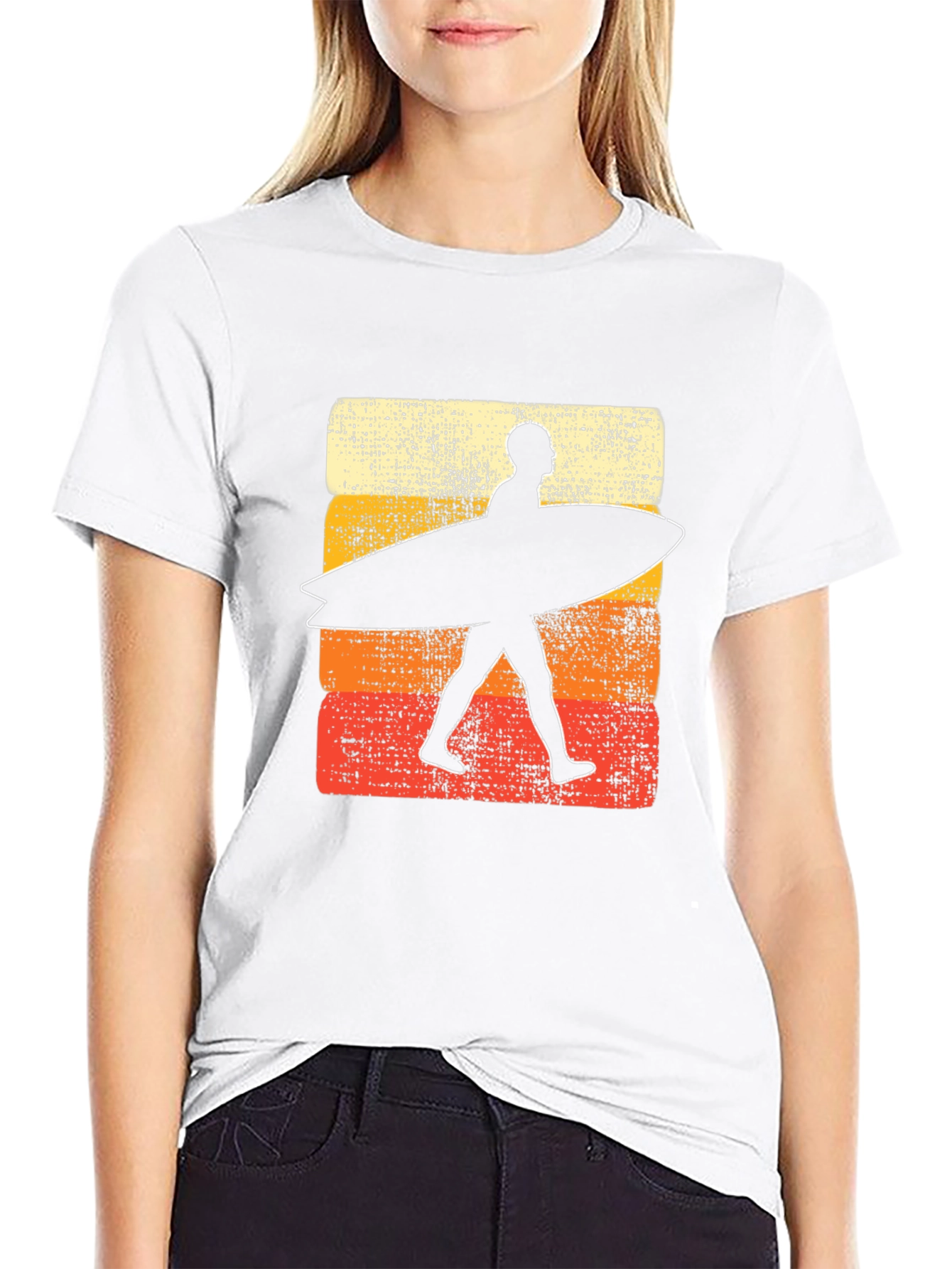 Retro Surfer Graphic Tee - Black