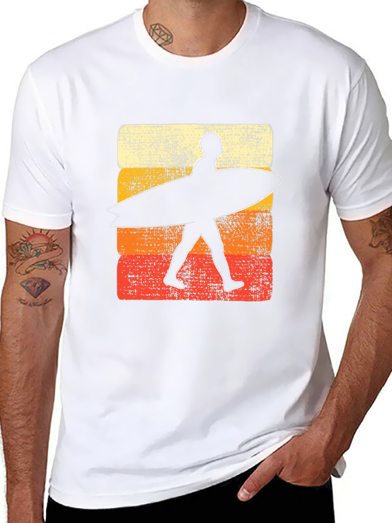 Retro Surfer Graphic Tee - Black
