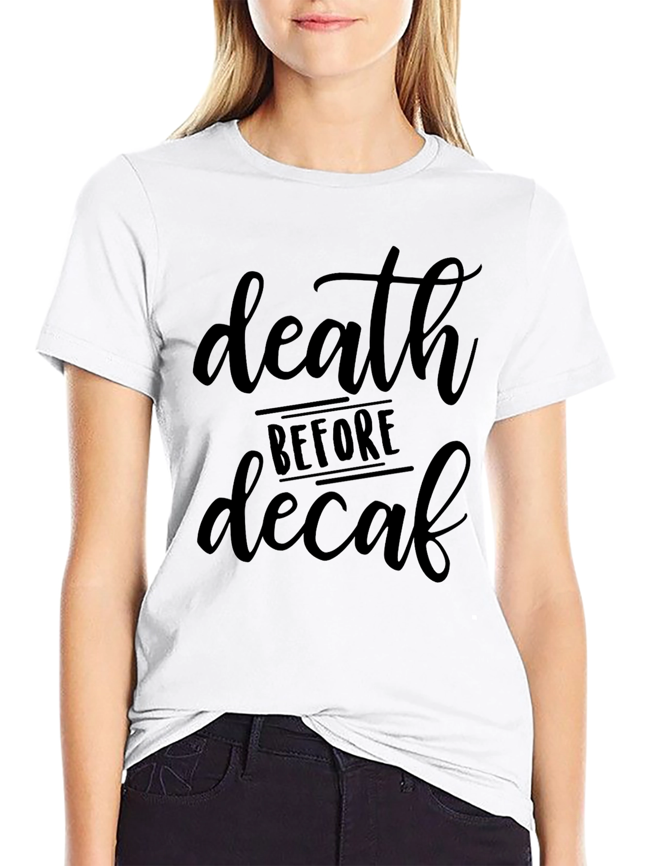 Death Before Decaf Graphic T-Shirt - Black