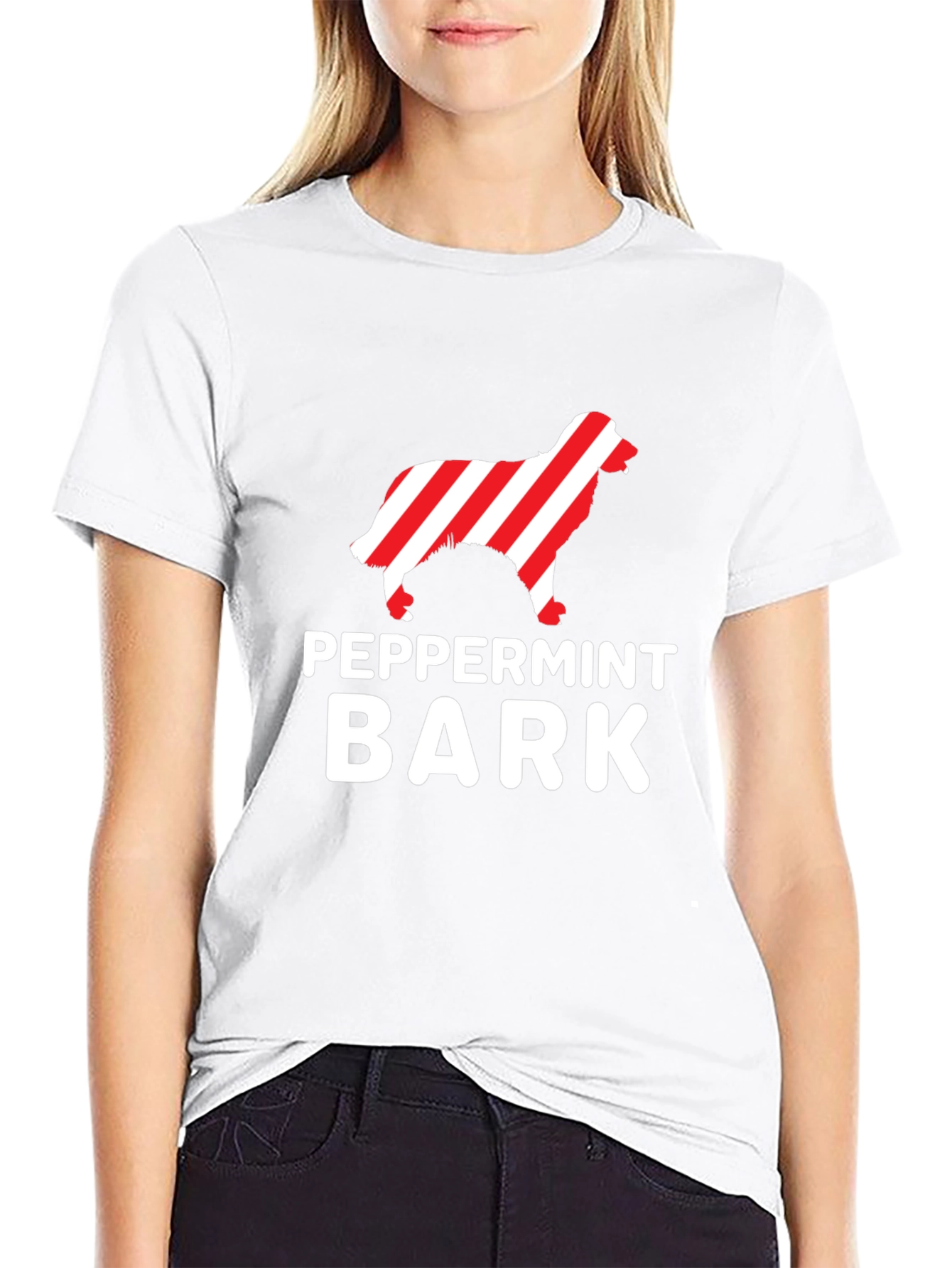 Peppermint Bark Dog Lover Black Tee