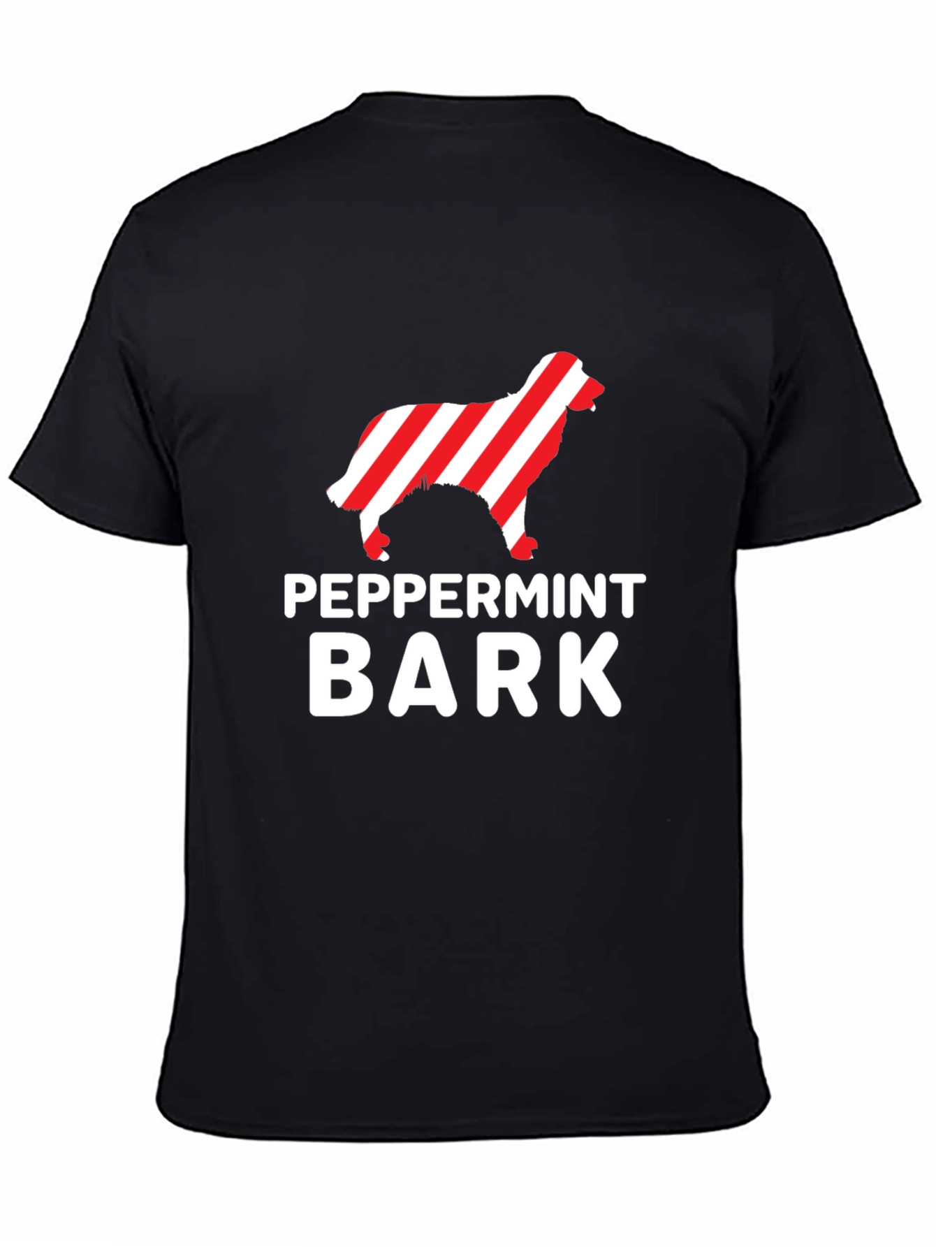 Peppermint Bark Dog Lover Black Tee