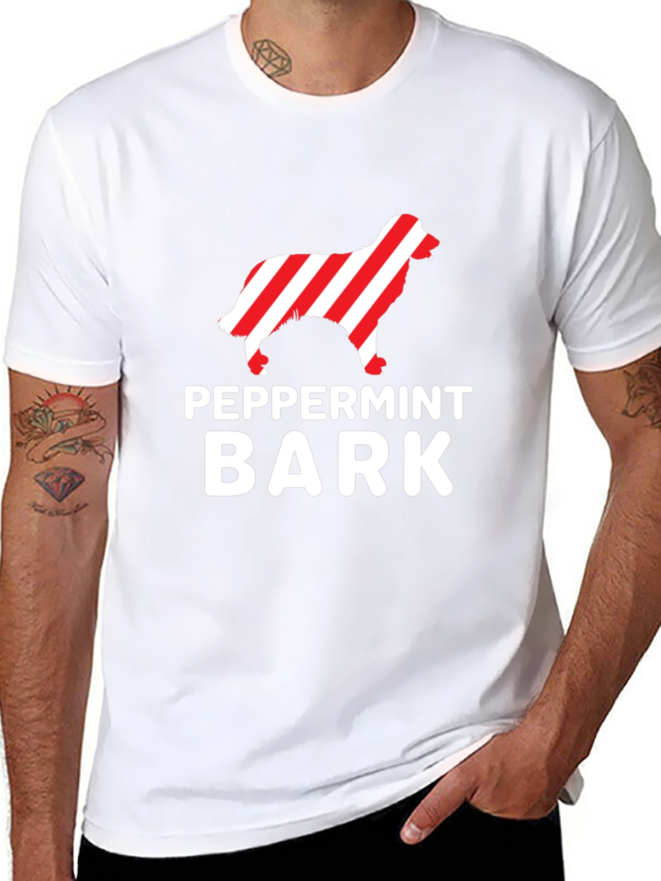 Peppermint Bark Dog Lover Black Tee
