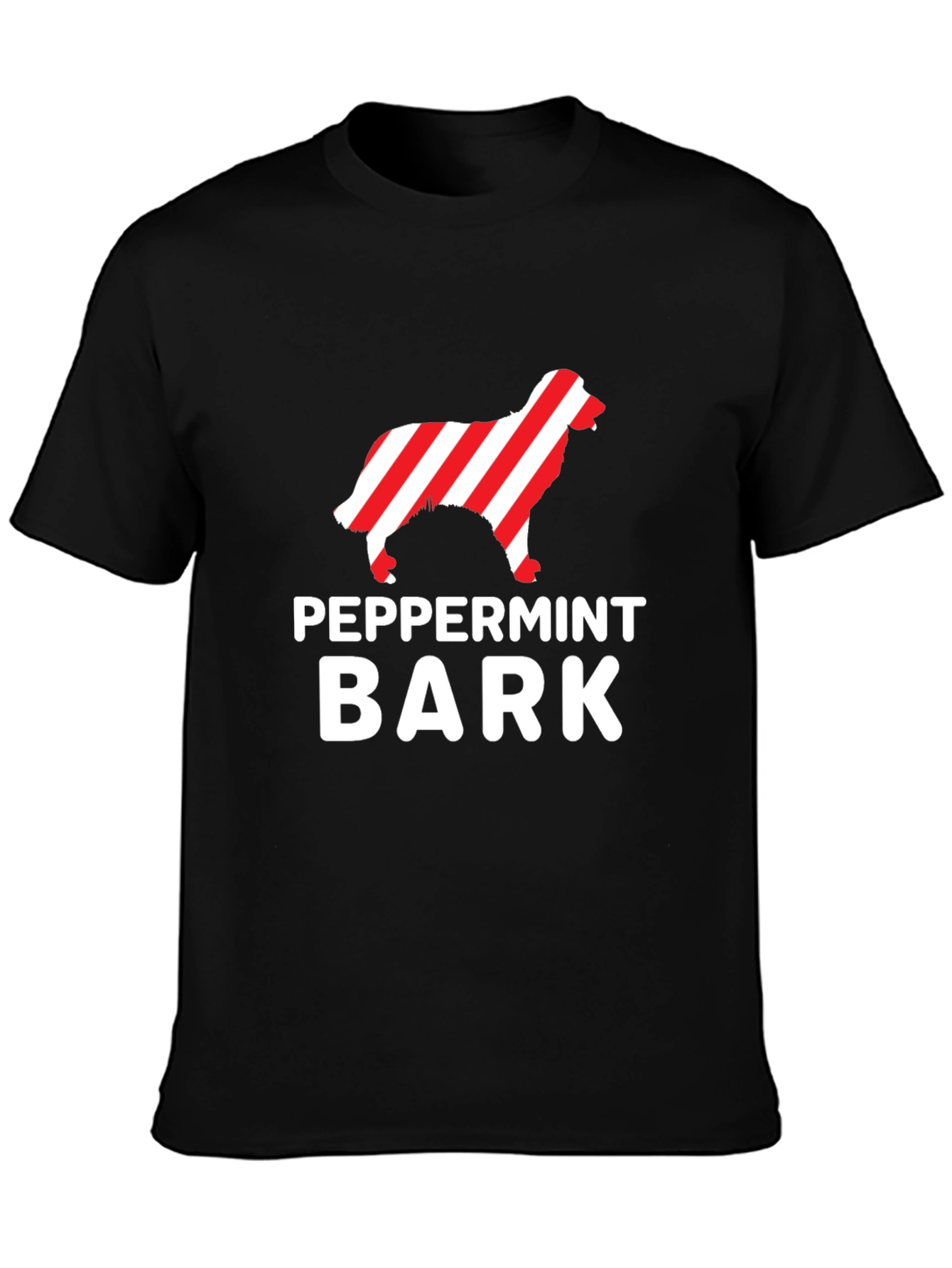 Peppermint Bark Dog Lover Black Tee