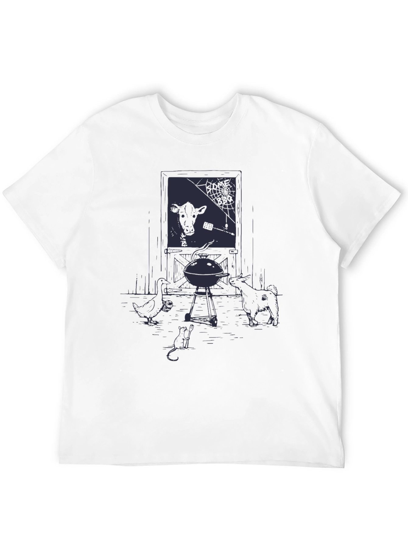 Black Graphic Tee - Backyard BBQ Design
