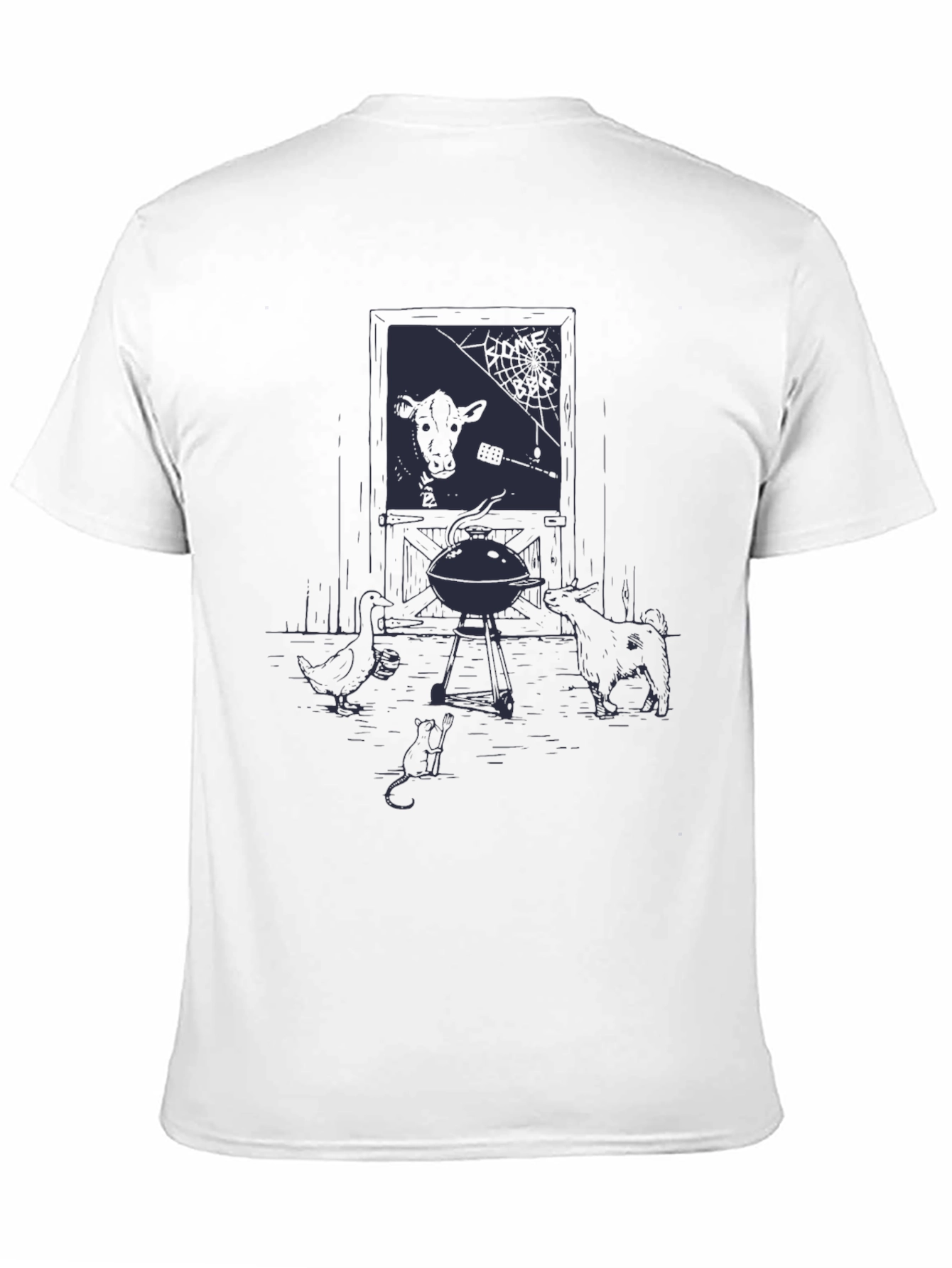 Black Graphic Tee - Backyard BBQ Design