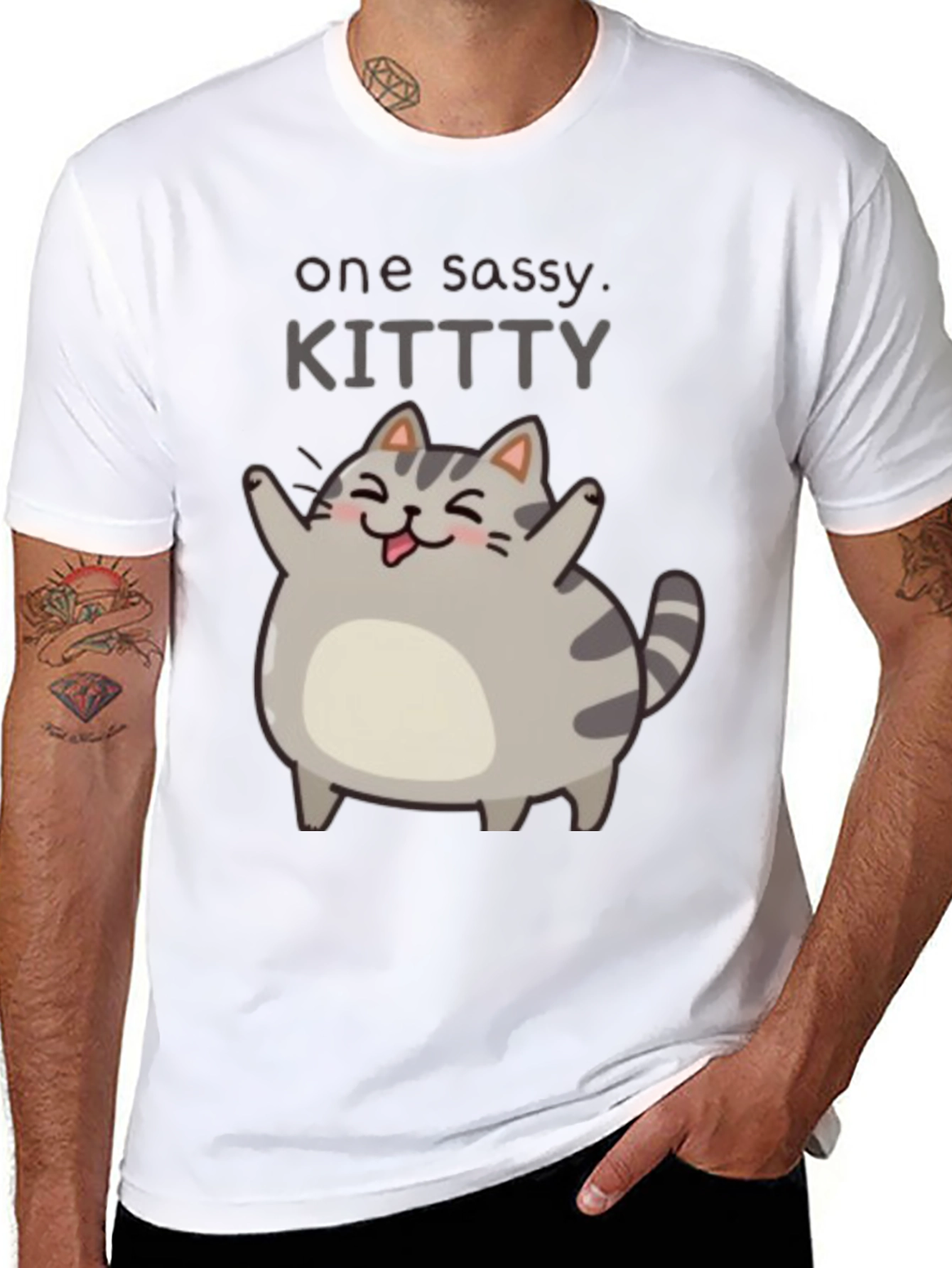 Sassy Kitty Black T-Shirt - Unisex Cute Cat Tee