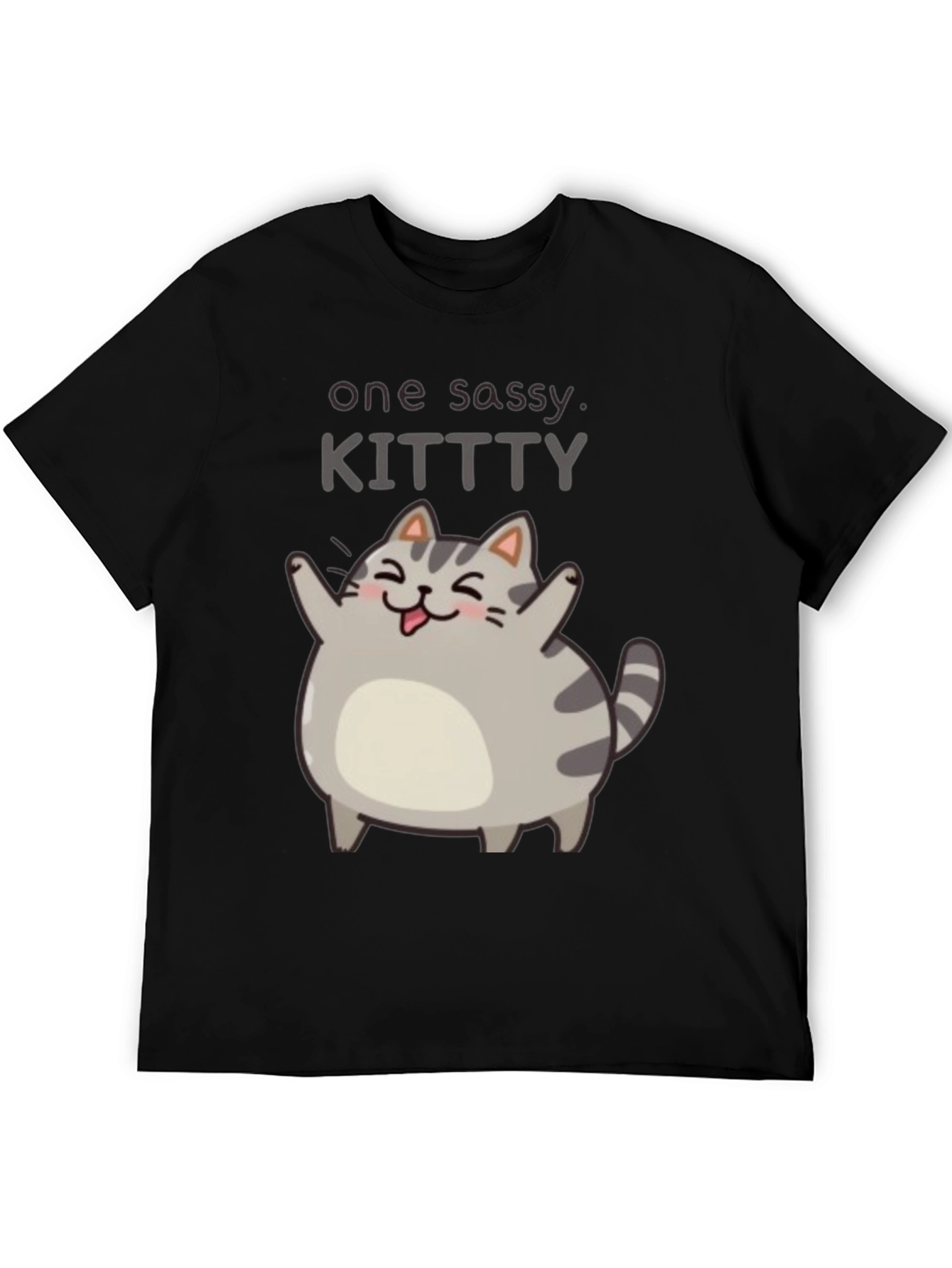Sassy Kitty Black T-Shirt - Unisex Cute Cat Tee