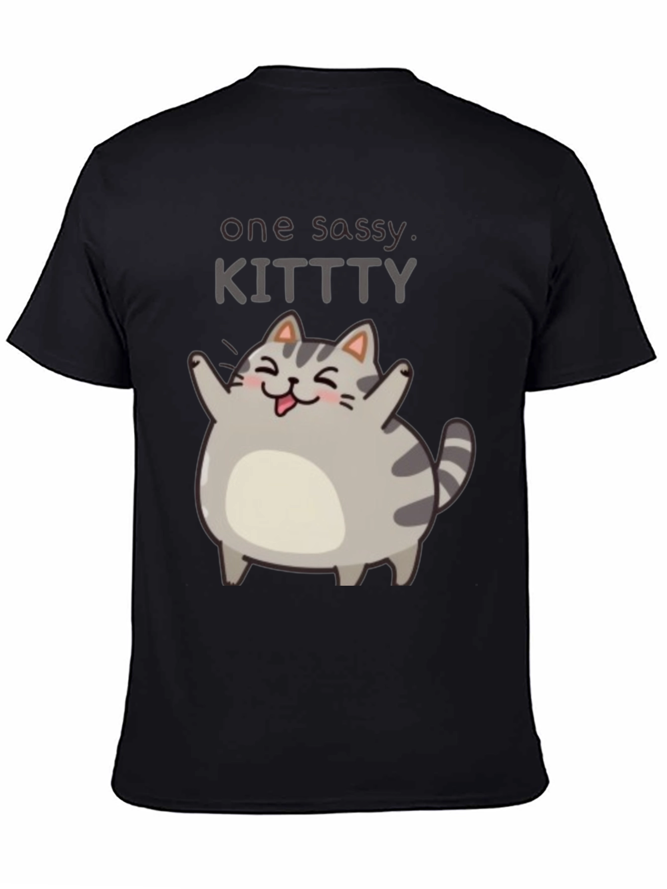 Sassy Kitty Black T-Shirt - Unisex Cute Cat Tee