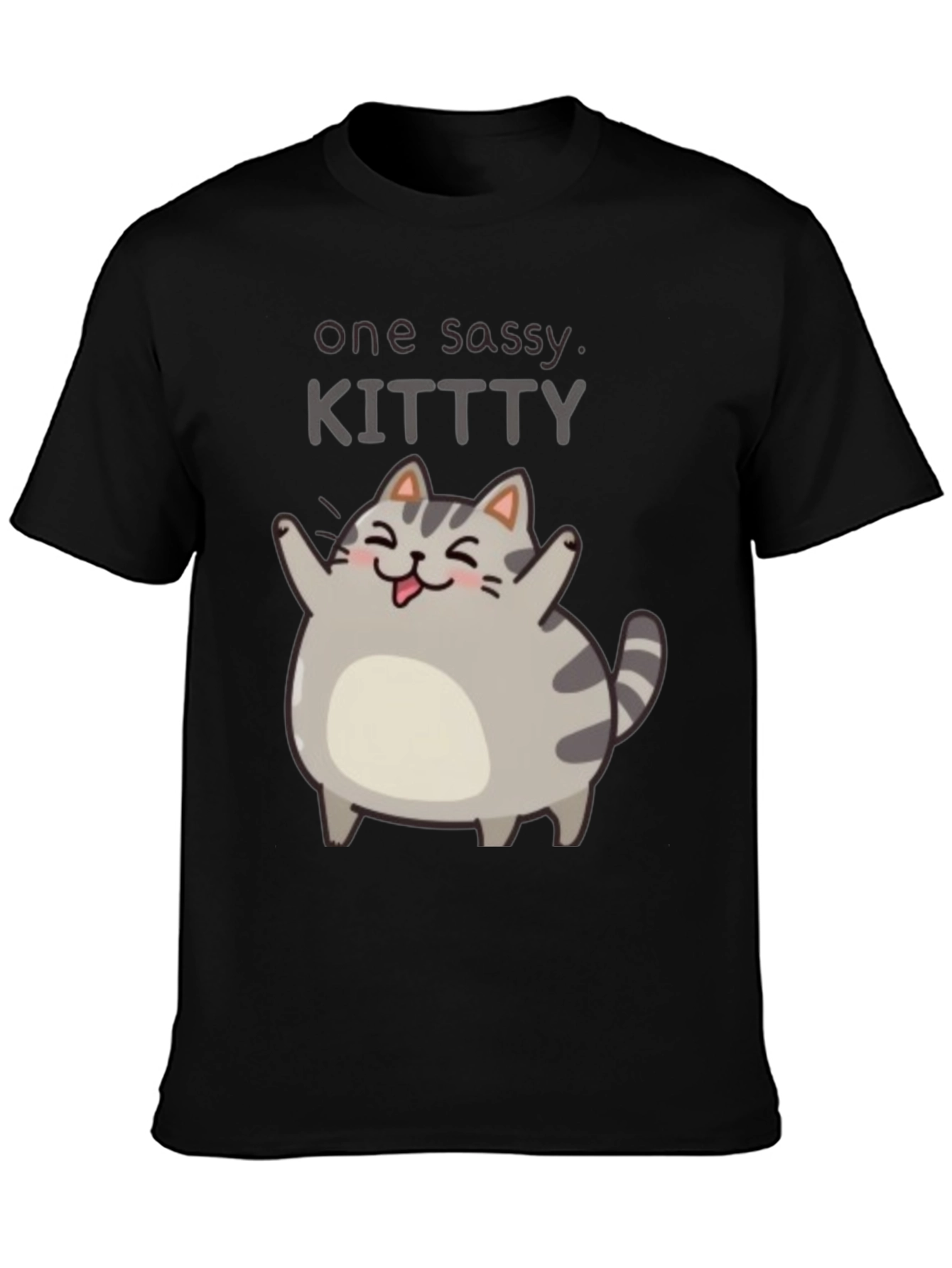Sassy Kitty Black T-Shirt - Unisex Cute Cat Tee