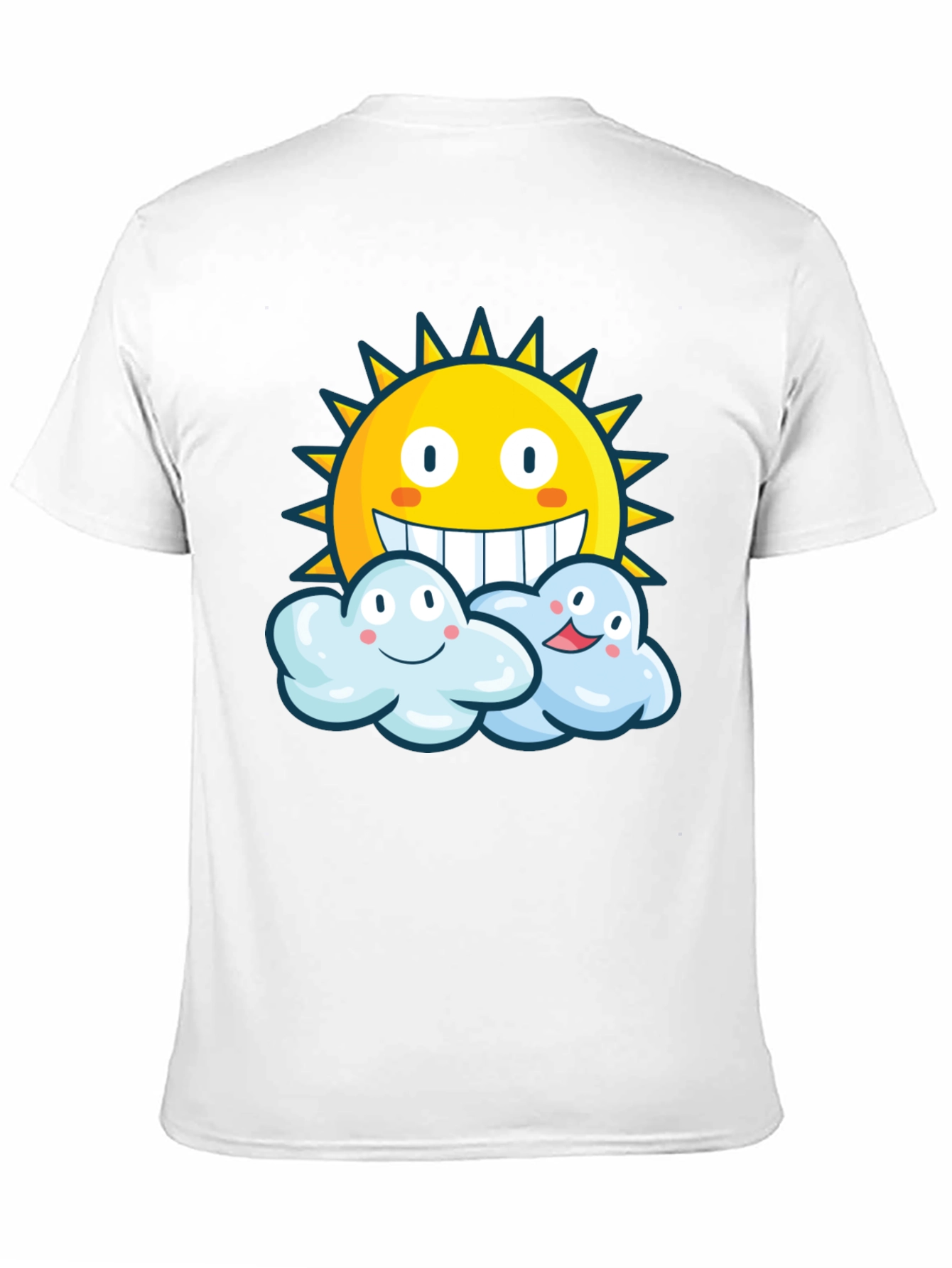 Happy Sun & Clouds Black T-Shirt