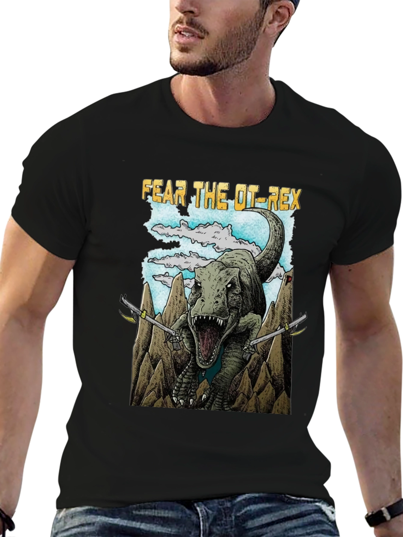 Fear The OT-Rex Dinosaur Graphic T-Shirt