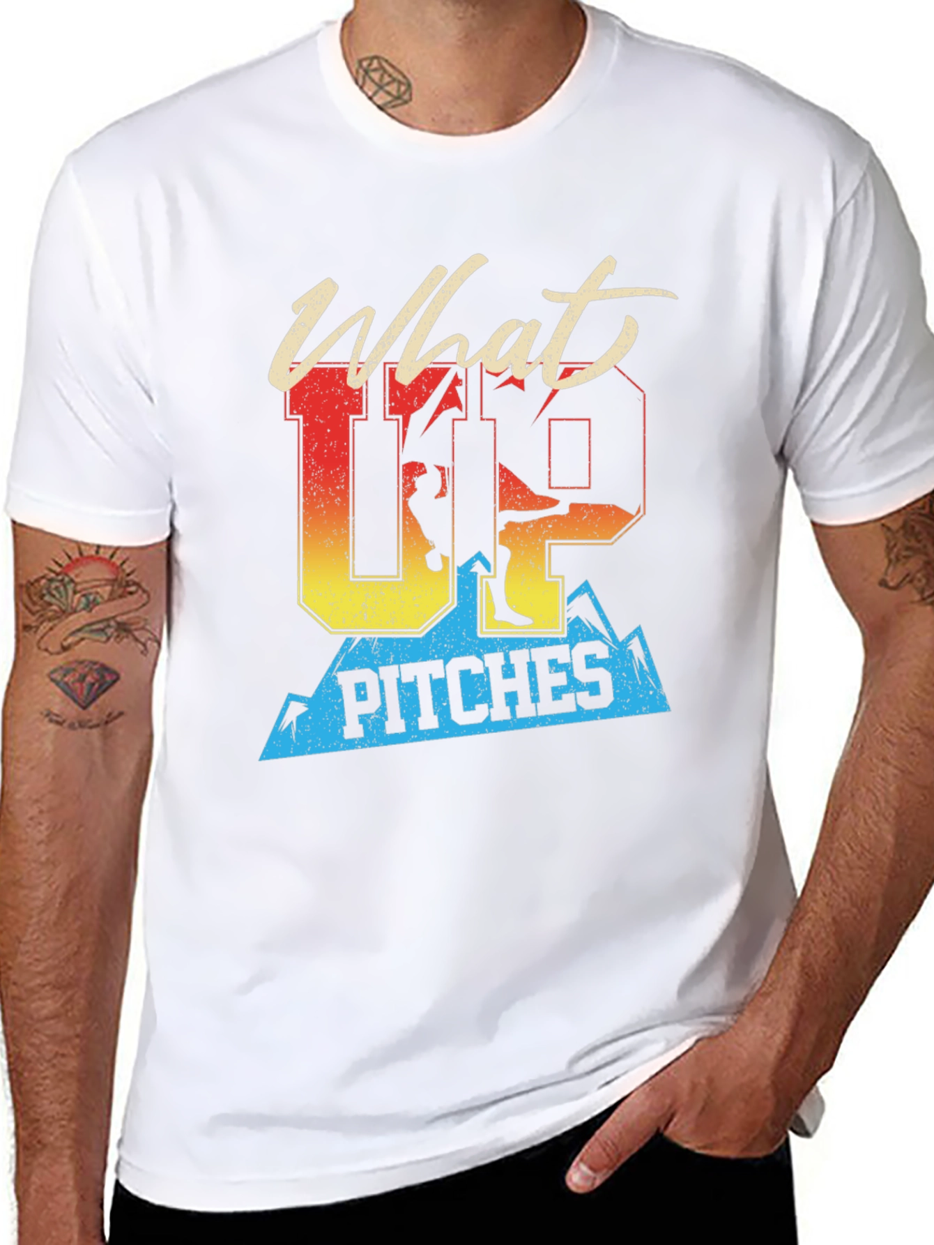What Up Pitches T-Shirt | Skiing Graphic Tee