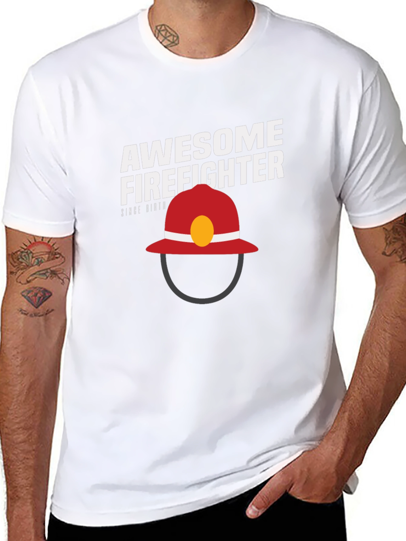 Awesome Firefighter T-Shirt - Black
