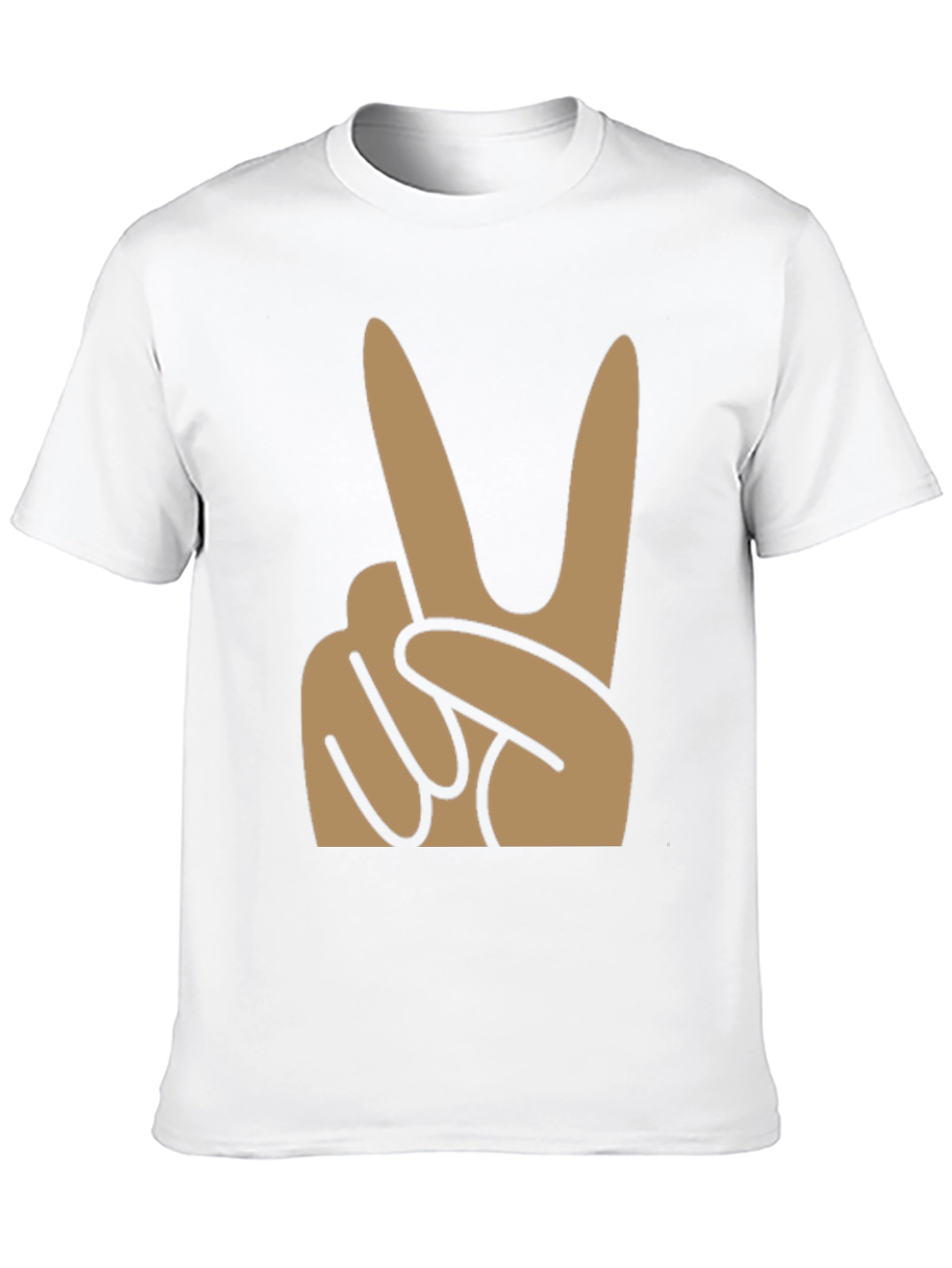Peace Sign Graphic Tee - Black Cotton Blend Shirt